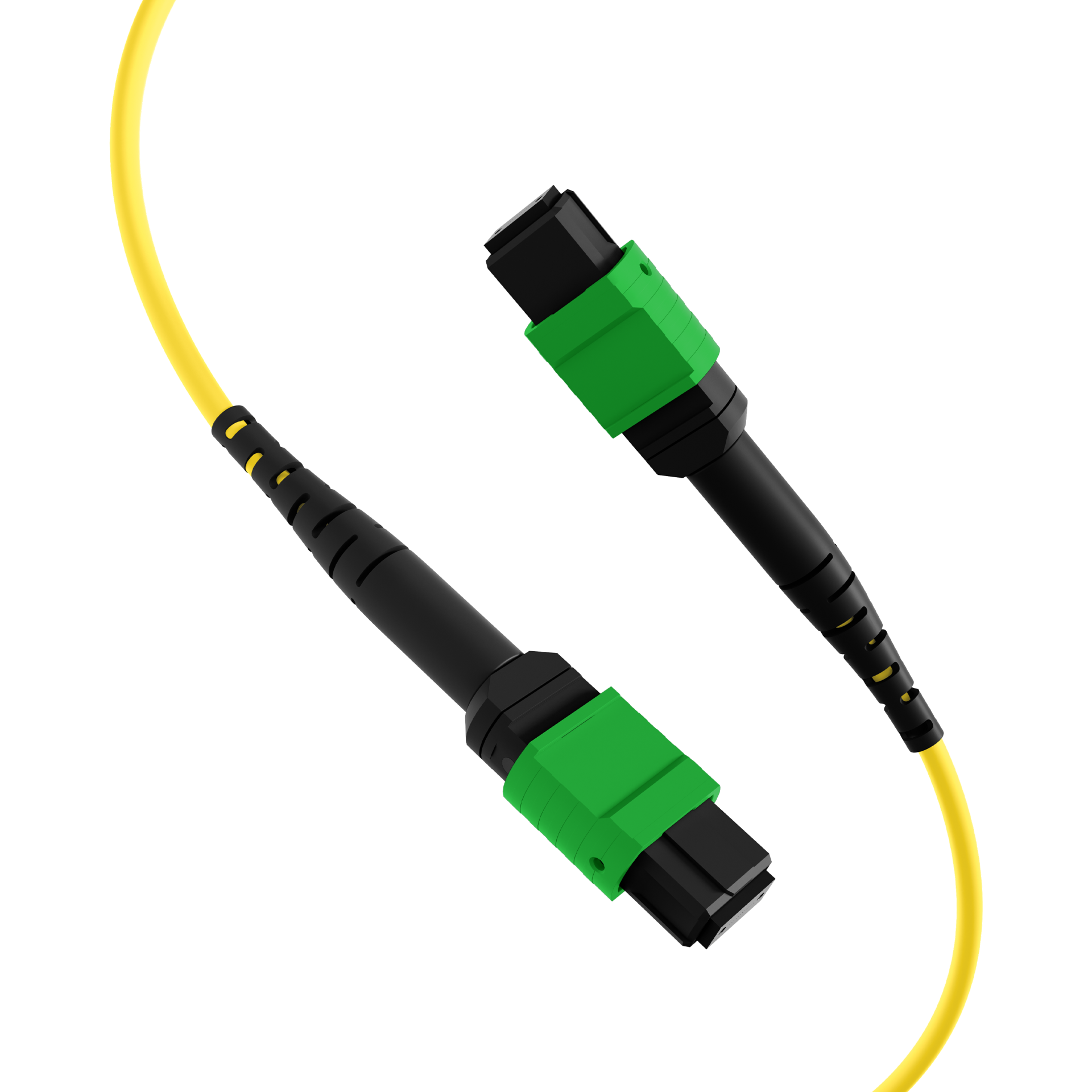 MTP®/APC(F)-MTP®/APC(F) Patch cable OS2 48 fibers Typ A LSZH yellow 25m