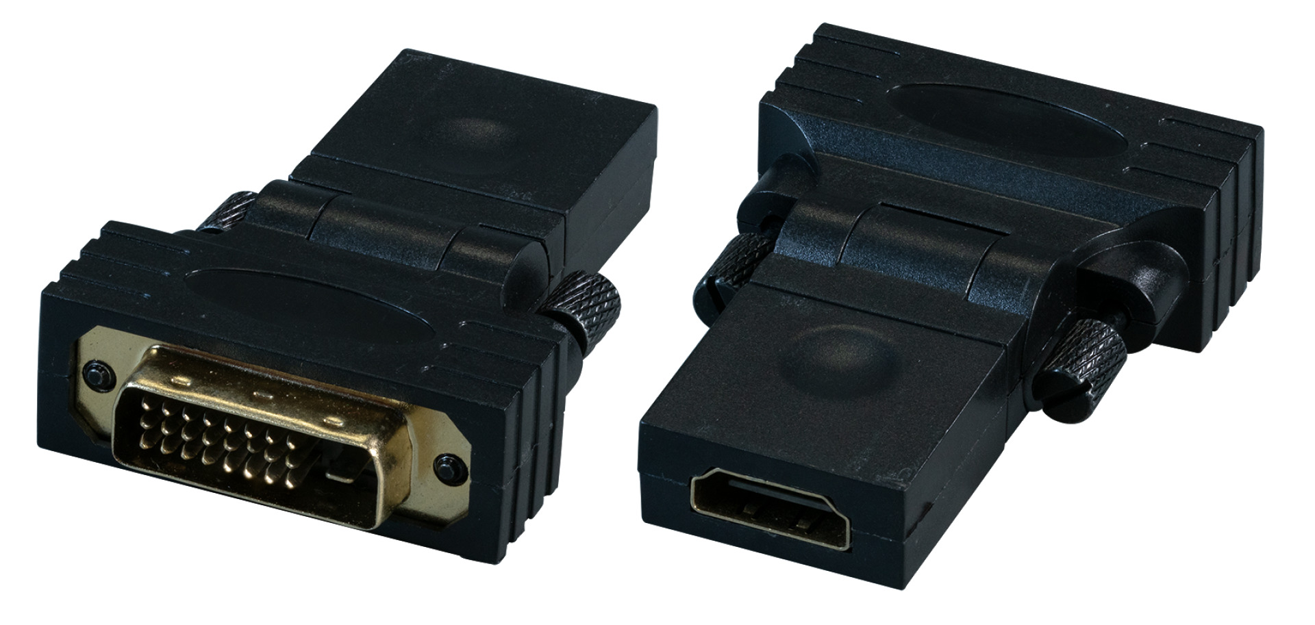 HDMI™-DVI Adapter, HDMI™-A to DVI-D 24+1, F-M, 180° swivelling, black