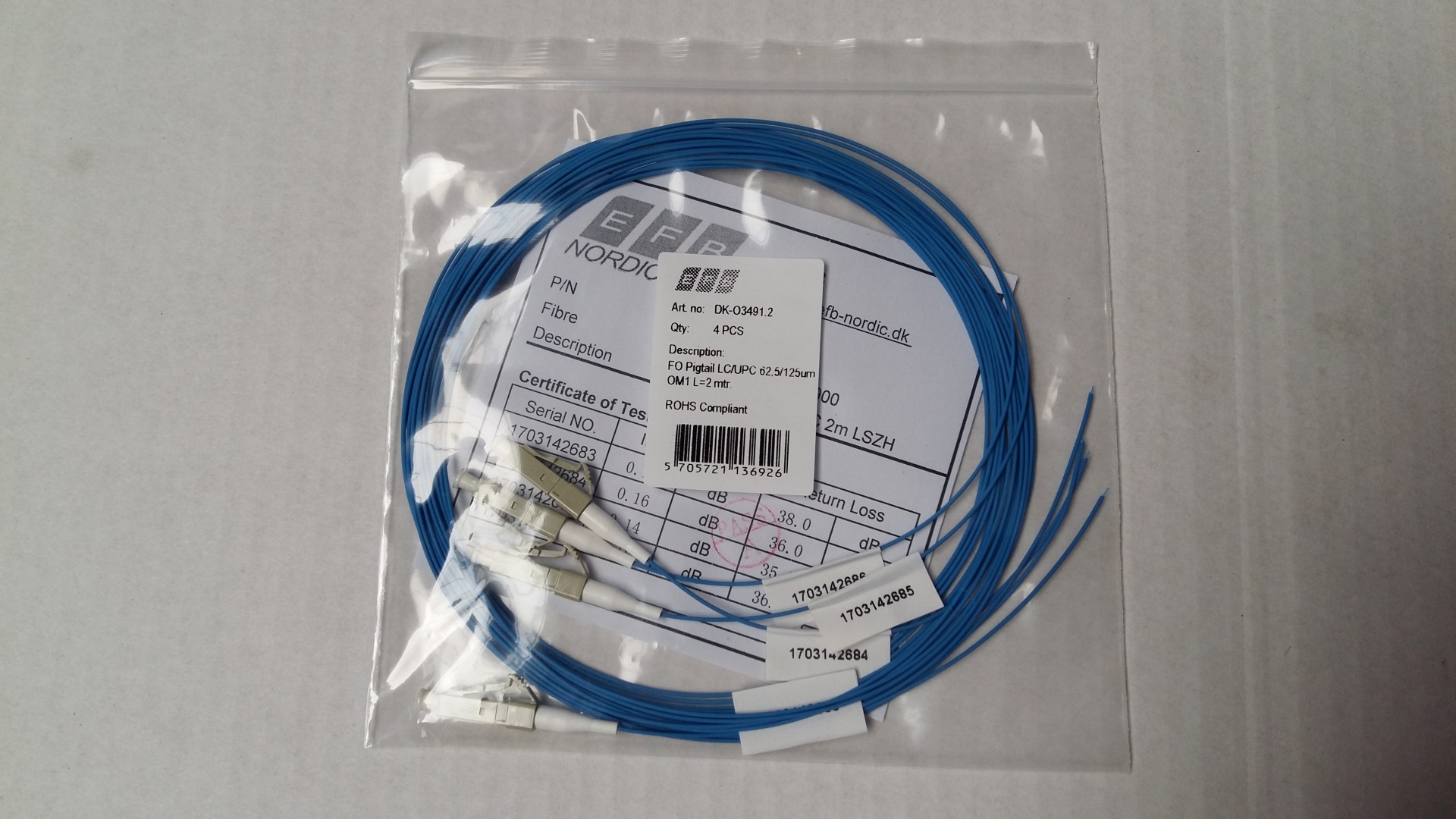 Fiber pigtail LC UPC MM 62,5/125 OM1 2mtr