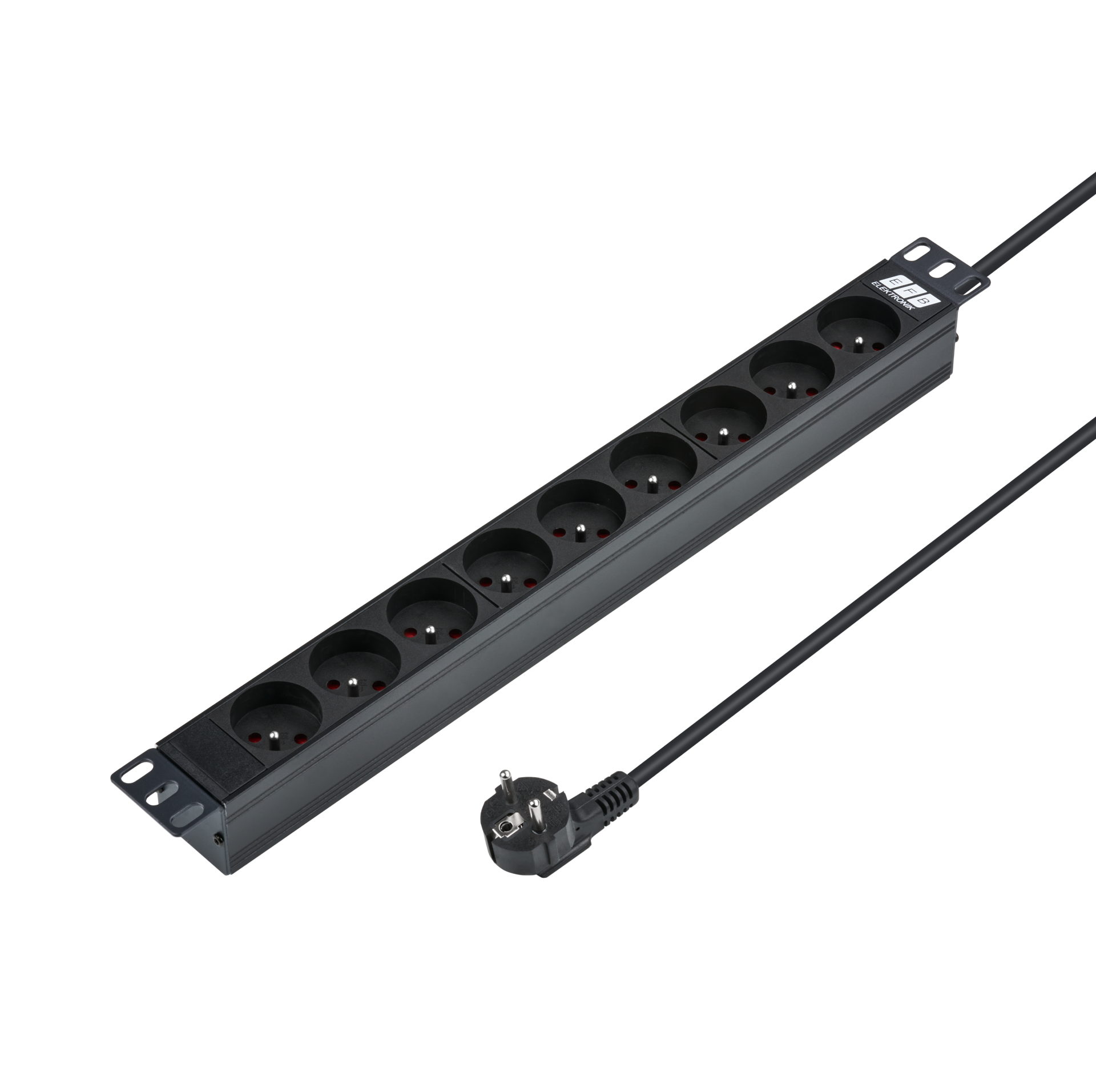 19“ 1U Socket Strip 9 x UTE without Switch