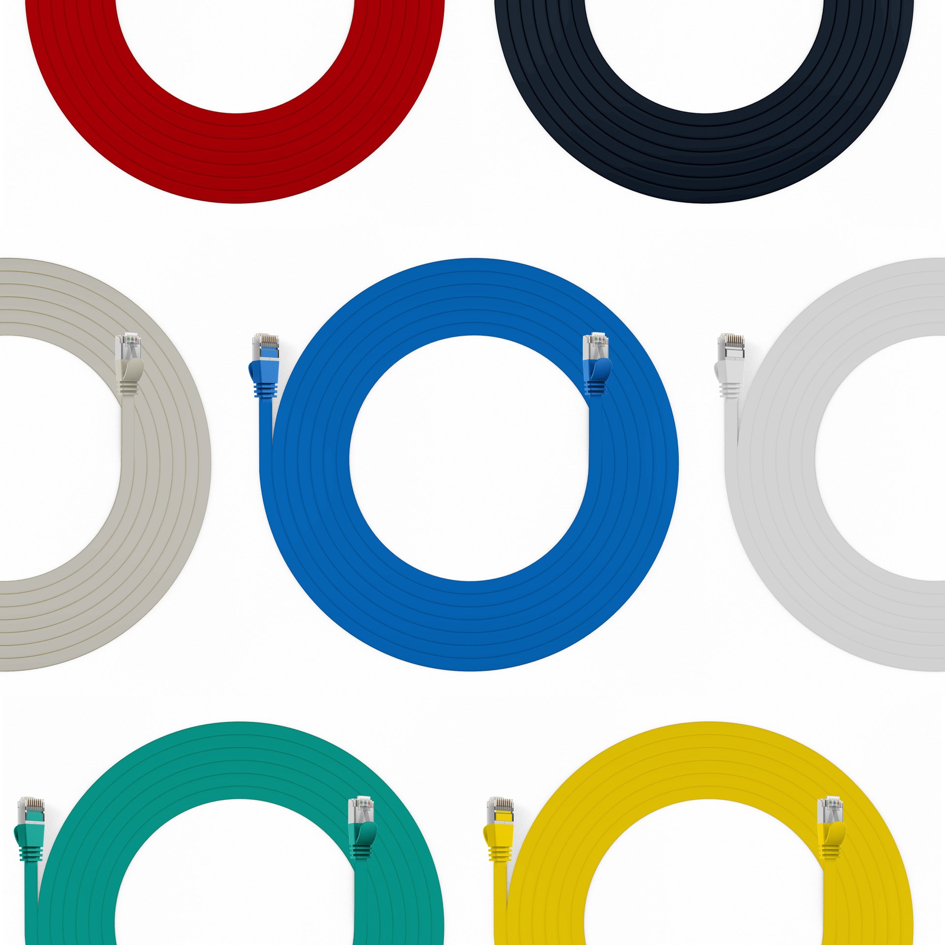 RJ45 Flat Patch Cord Cat.6A U/FTP PVC green