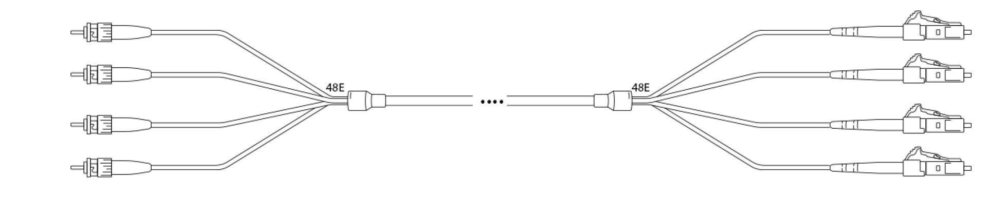 U-DQ(ZN)BH G657A 9/125µm ST/LC 4E 1,0m