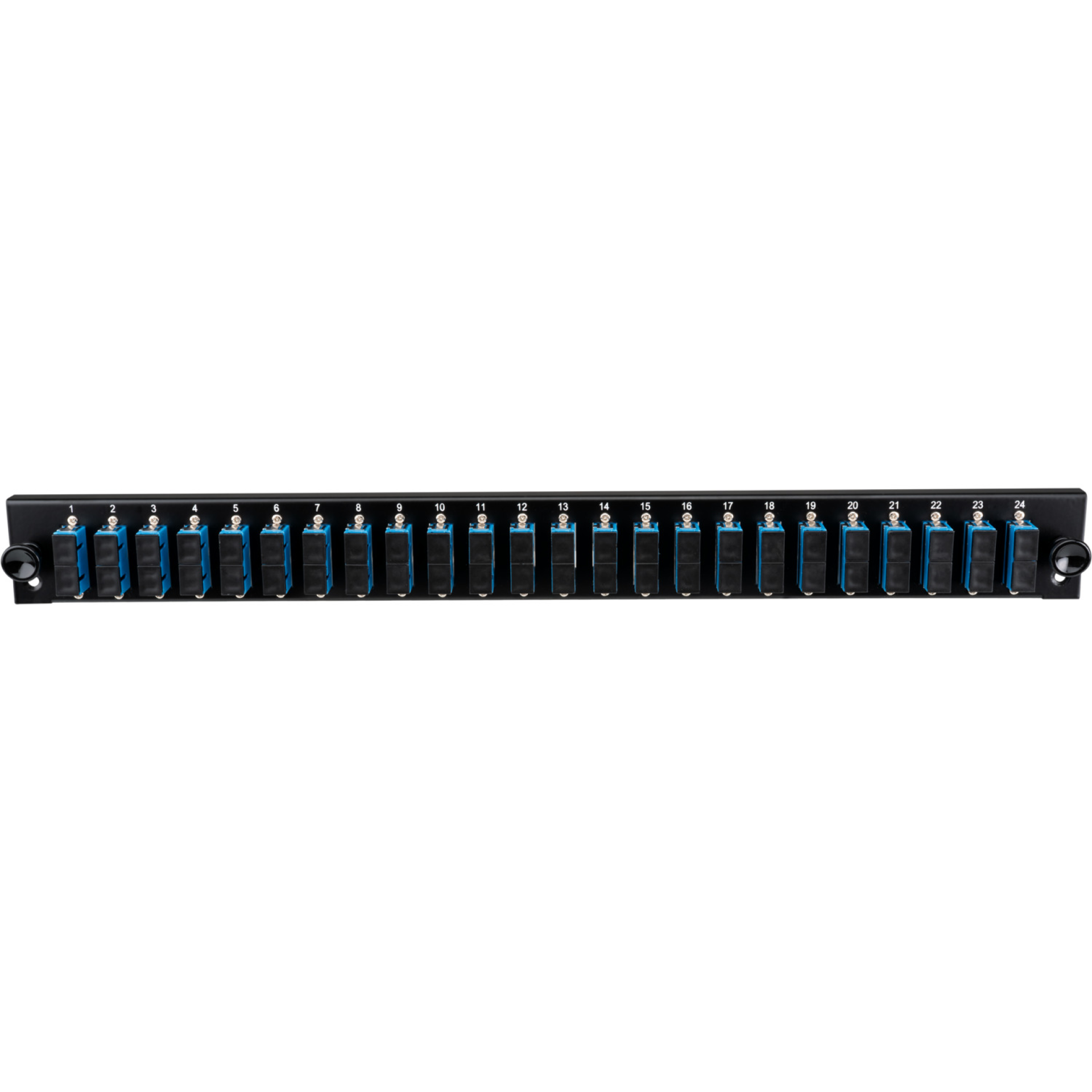 Equipped Front Panel with 24 x LC Duplex Adapter OM3, black