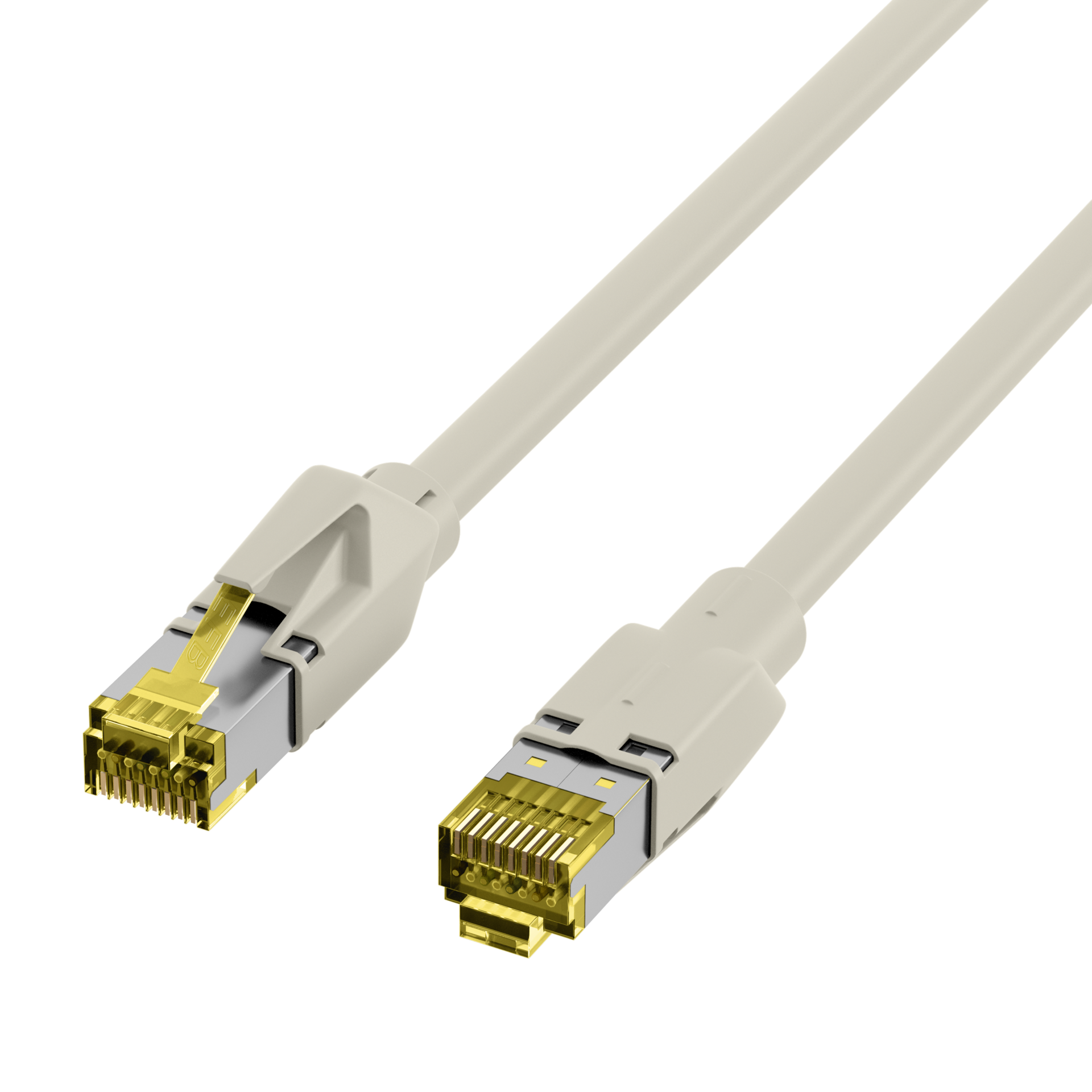 INFRALAN® RJ45 patch cord S/FTP, Cat.6A, TM31, UC900, 0,5m, grey