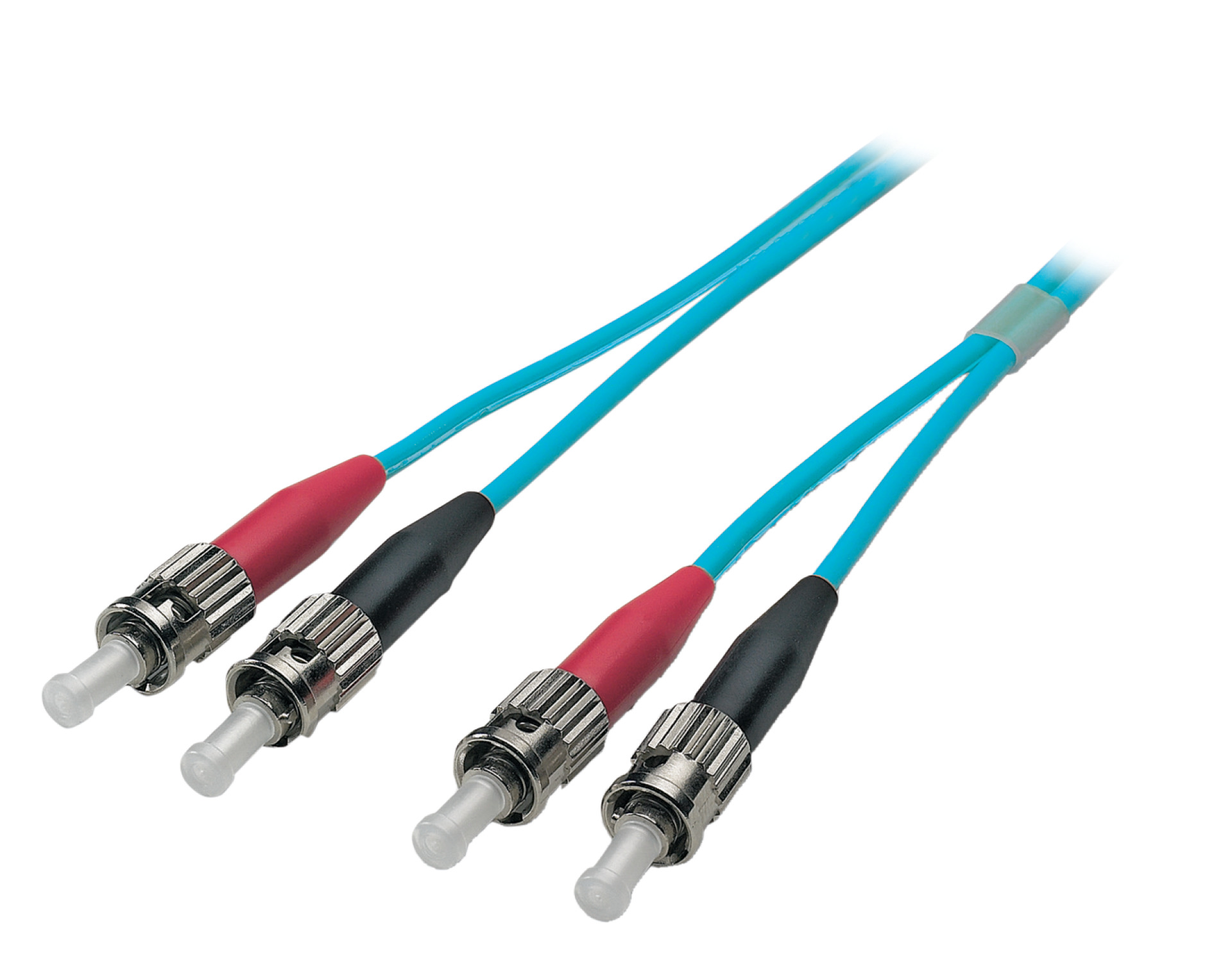 Duplex Patchcable ST-ST OM3 1m LSZH 3mm aqua