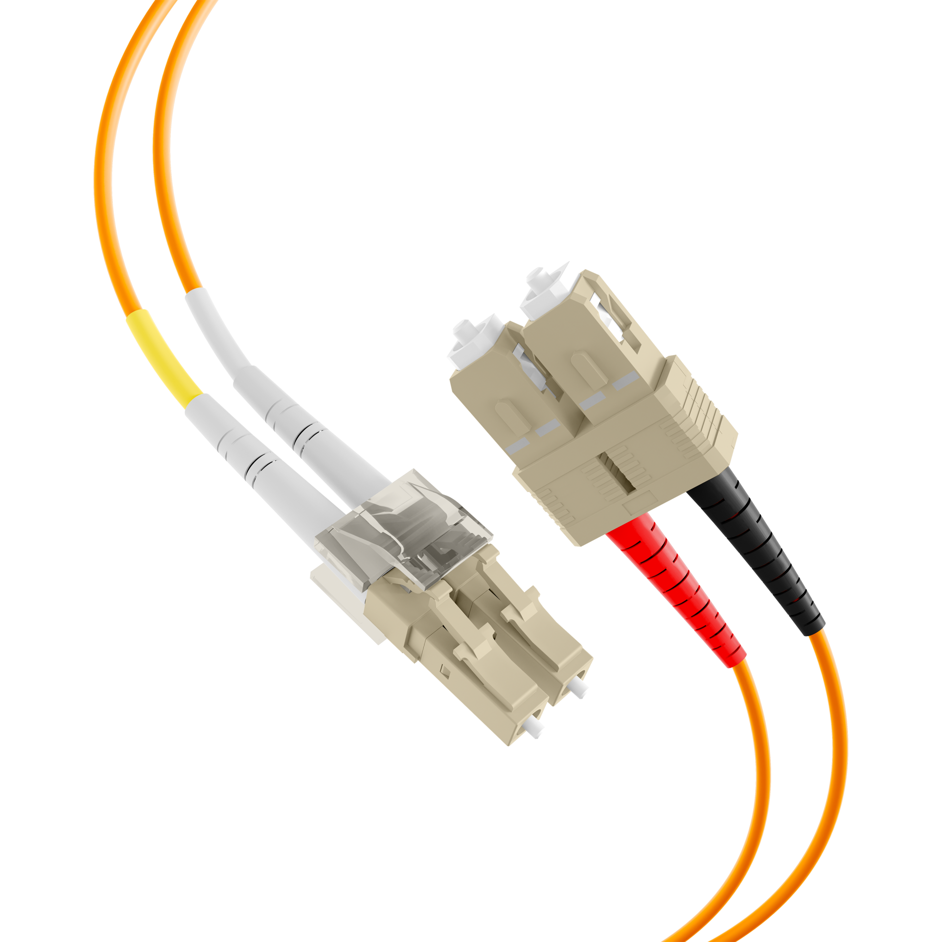 Duplex Patchcable Flat-Twin LC-SC OM2 45m LSZH 3x5mm orange
