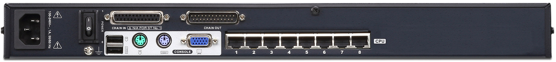 8-Port KVM Switch Cat.5 19"/1U, Adapter ID