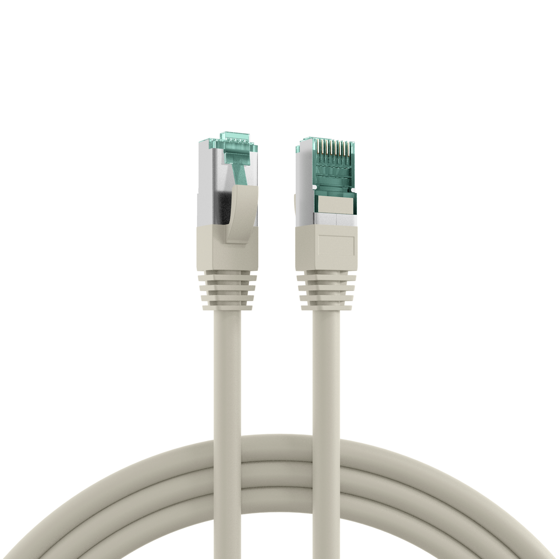 RJ45 Patch Cord Cat.6A S/FTP LSZH grey 0,15m