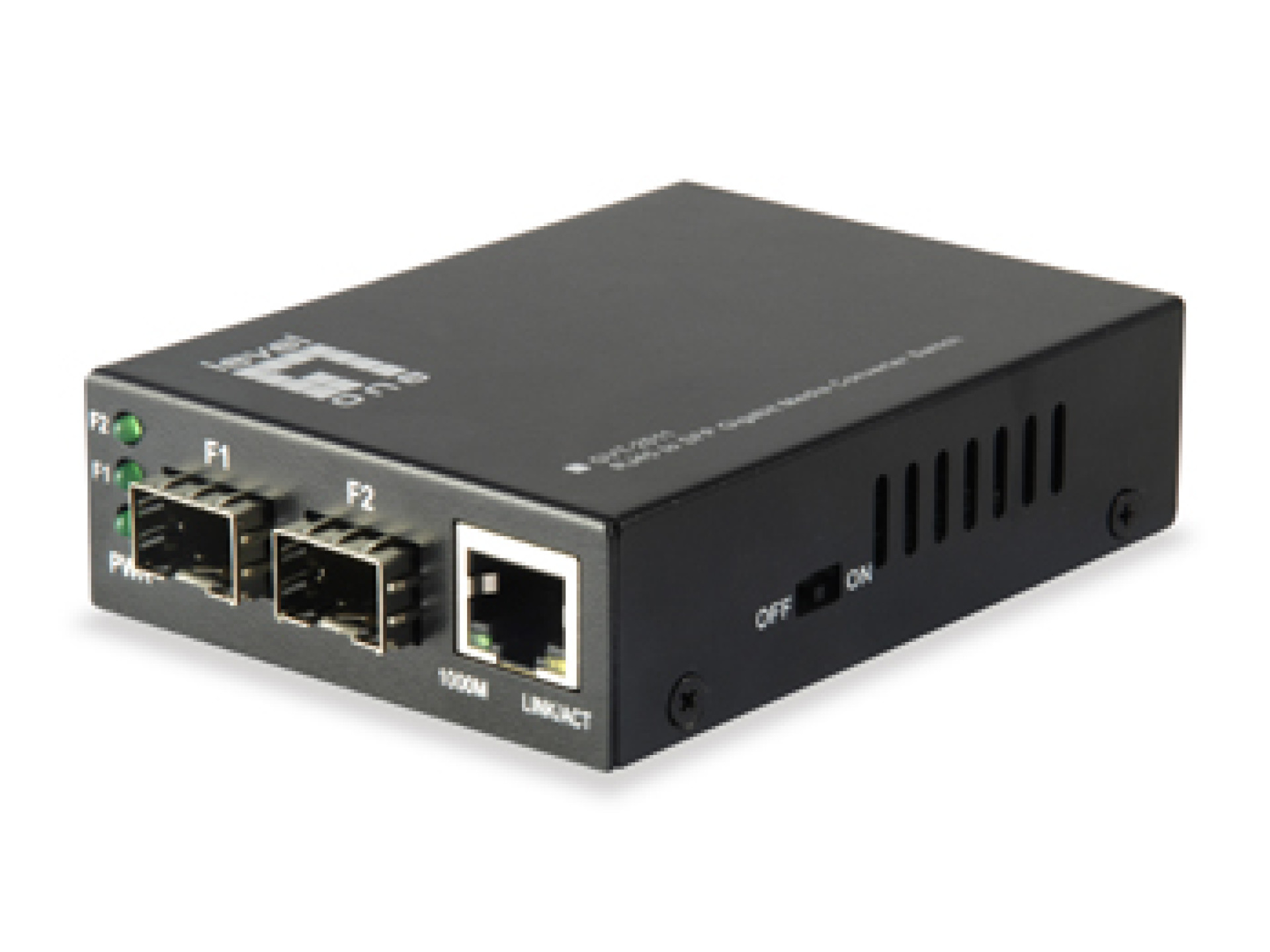 Gigabit RJ45 to SFP Media Converter-Switch, 2x SFP, 1x RJ45