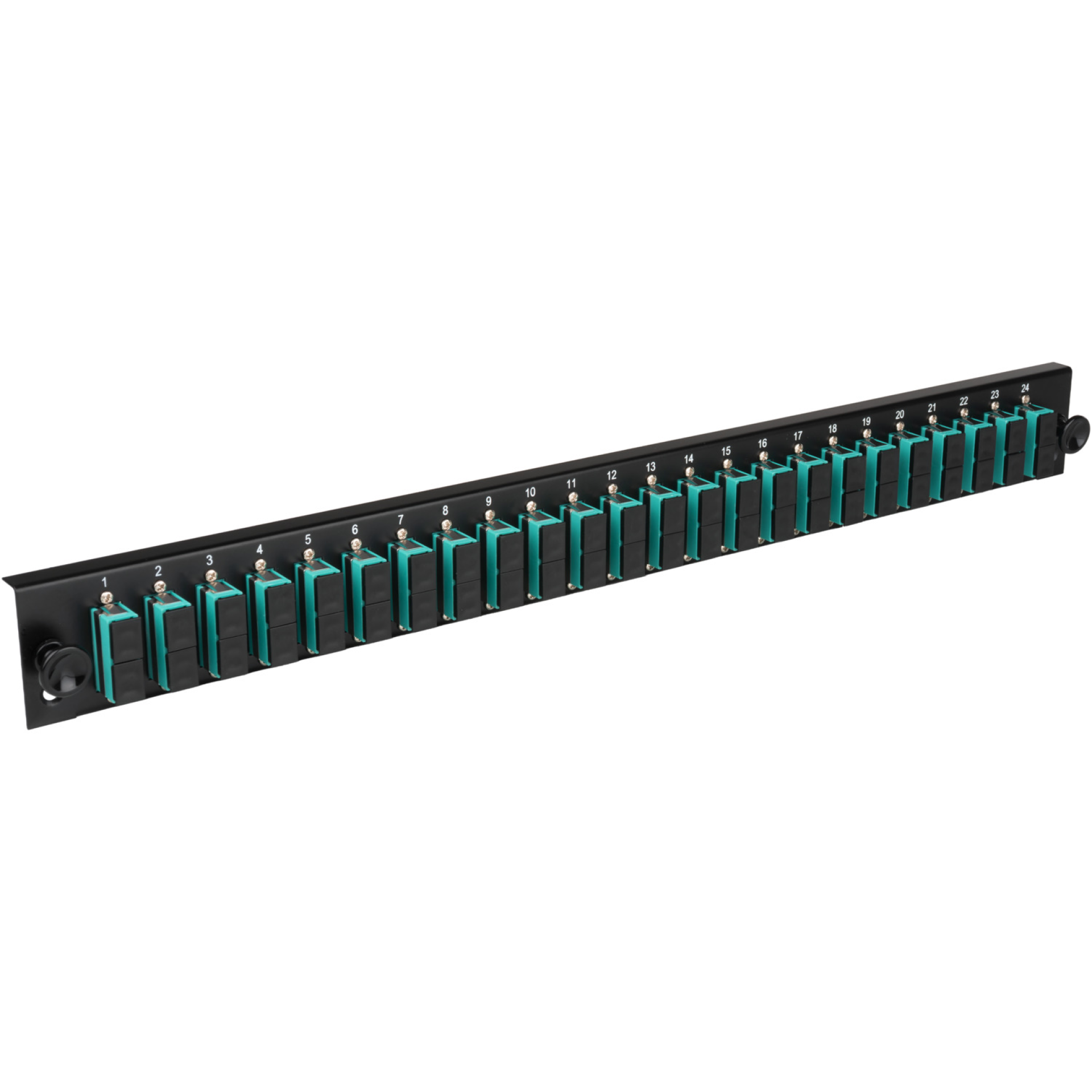 Equipped Front Panel with 24 x SC Duplex Adapter OM4 vertical, black
