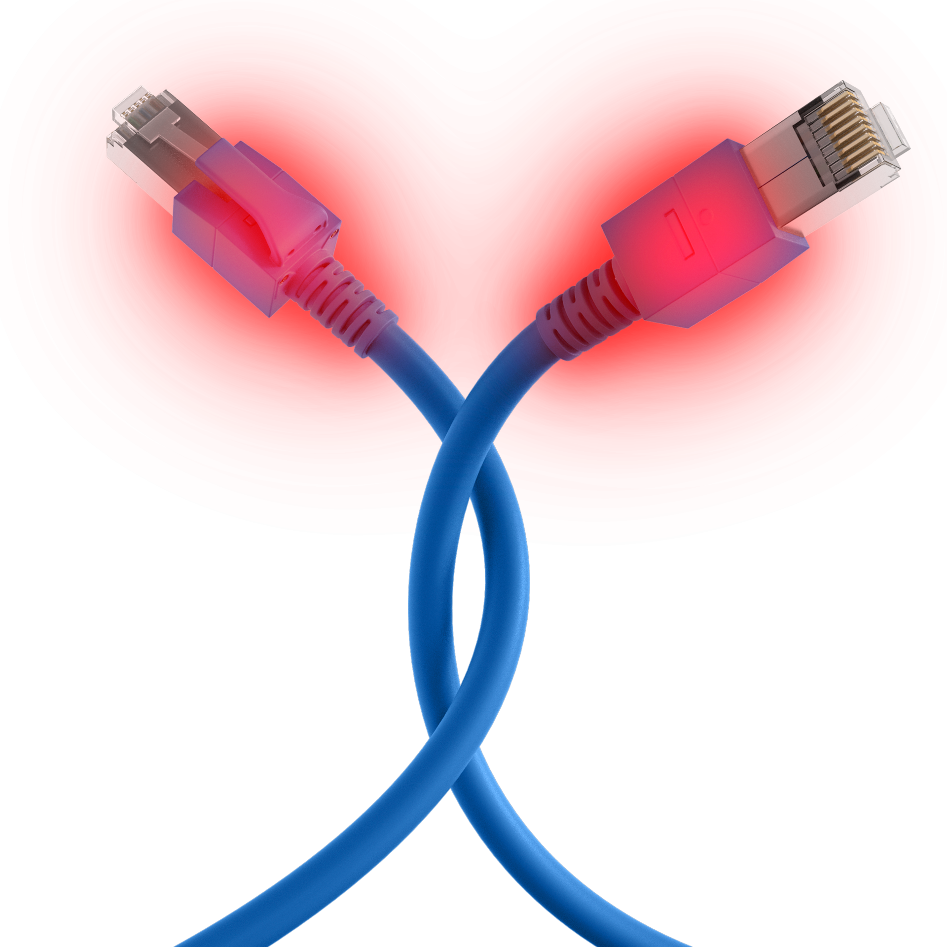 RJ45 Patch Cord Cat.6A S/FTP FRNC VC LED blau 1,5m