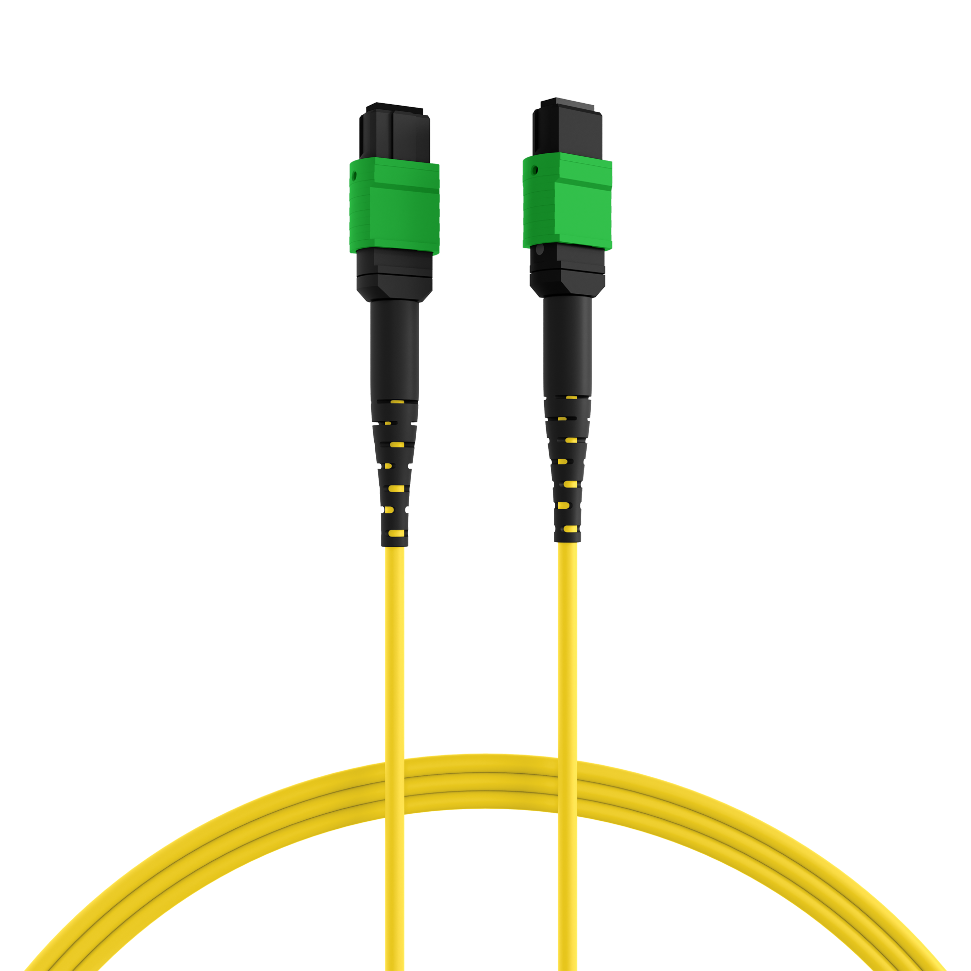 MTP®/APC(F)-MTP®/APC(F) Patch cable OS2 12 fibers Typ A LSZH yellow 5m