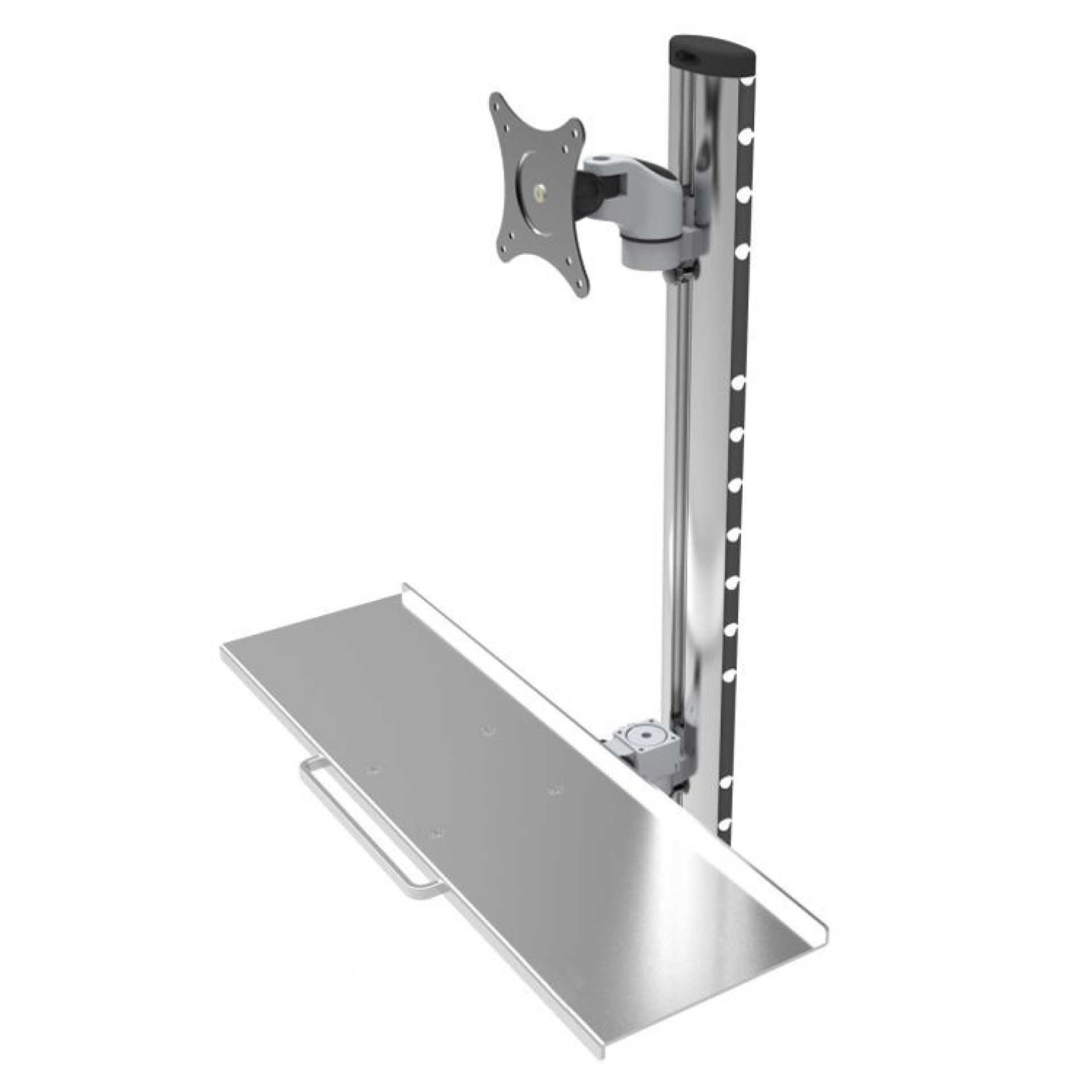 Wall bracket for 1 LCD 15"-27" with keyboard shelf