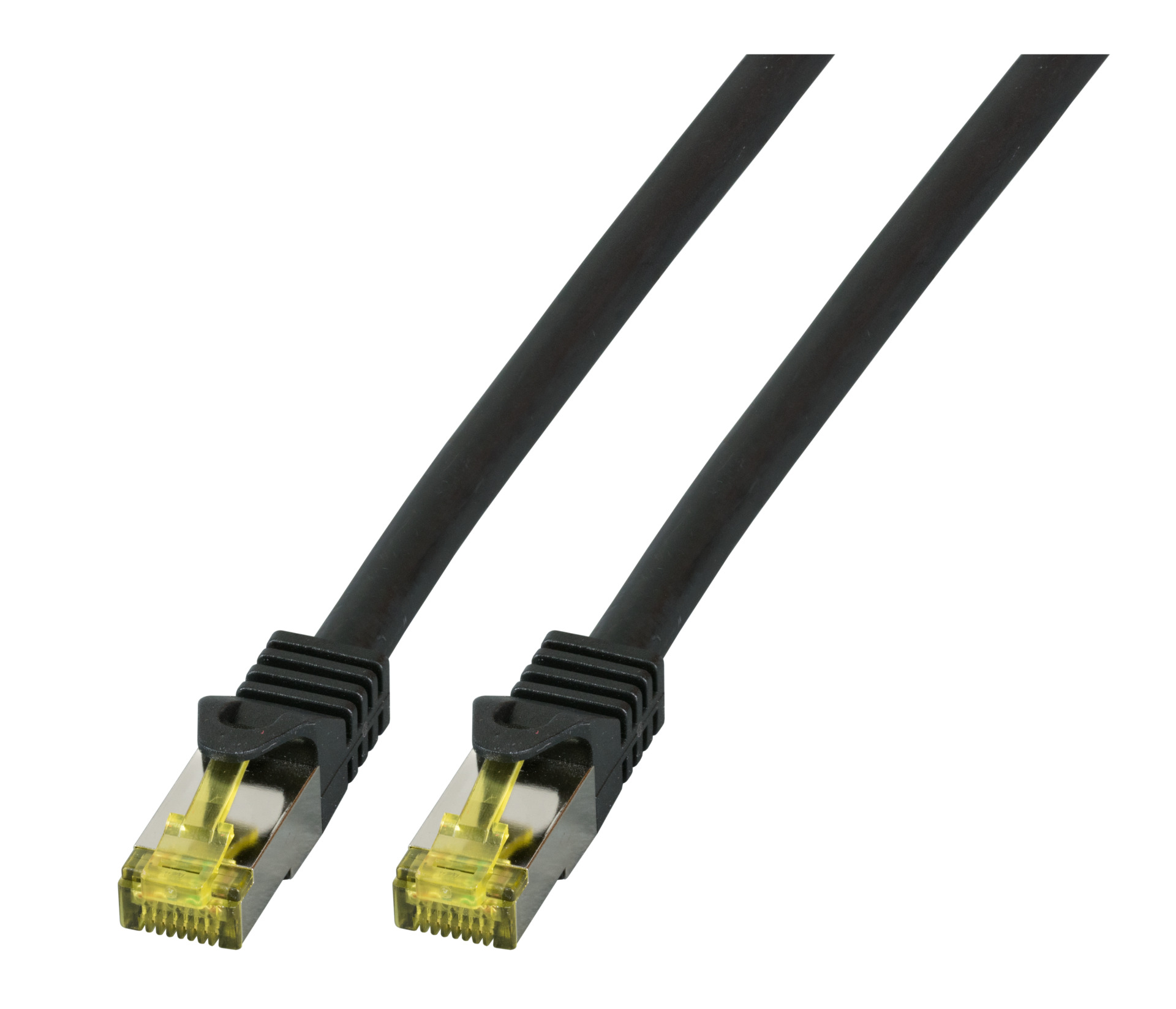RJ45 Patch cable S/FTP, Cat.6A, LSZH, Cat.7 Raw cable, 1m, black