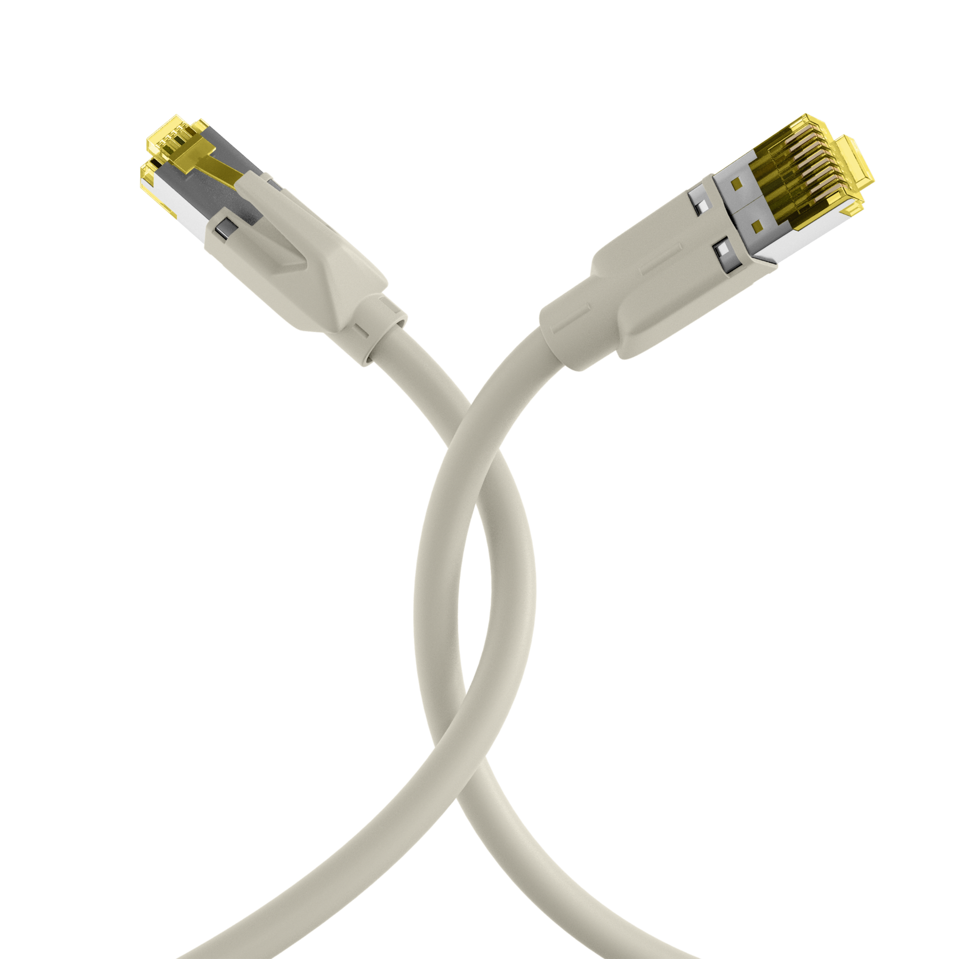 INFRALAN® RJ45 patch cord S/FTP, Cat.6A, TM31, UC900, 0,5m, grey