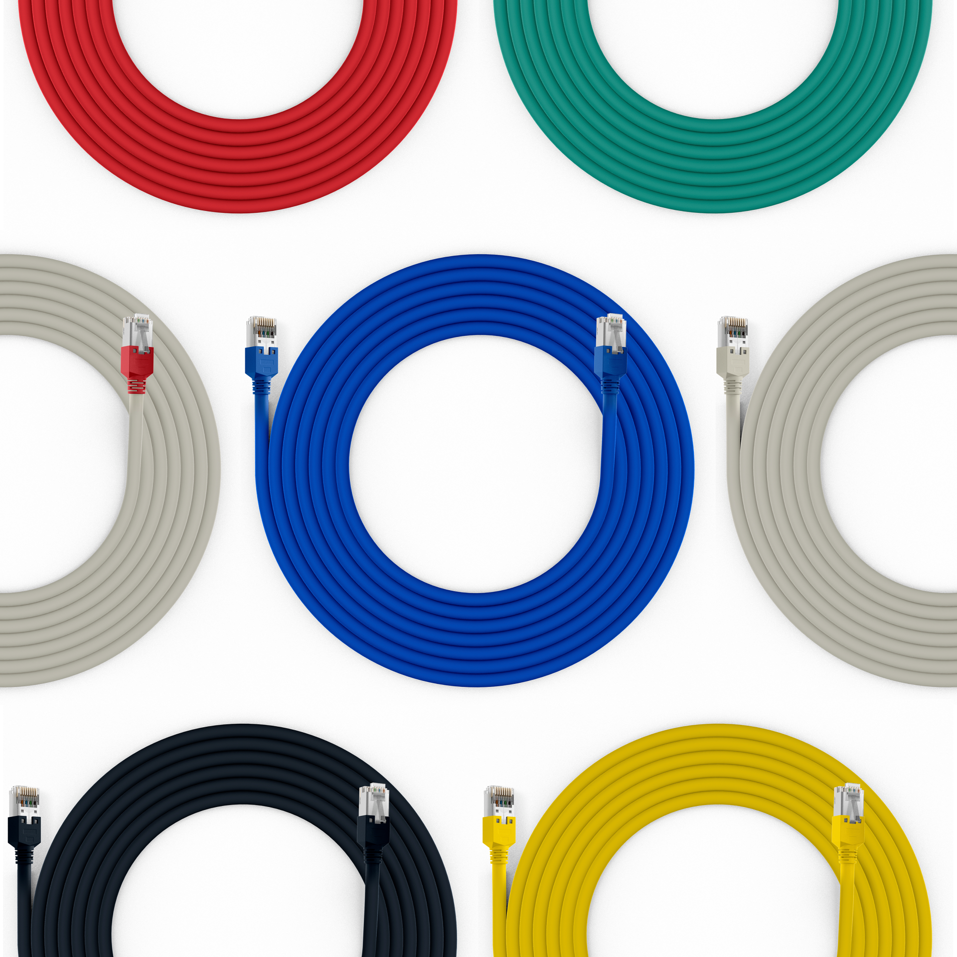 RJ45 Patch Cord Cat.6A S/FTP Dätwyler 7702 TM21 grey 1m