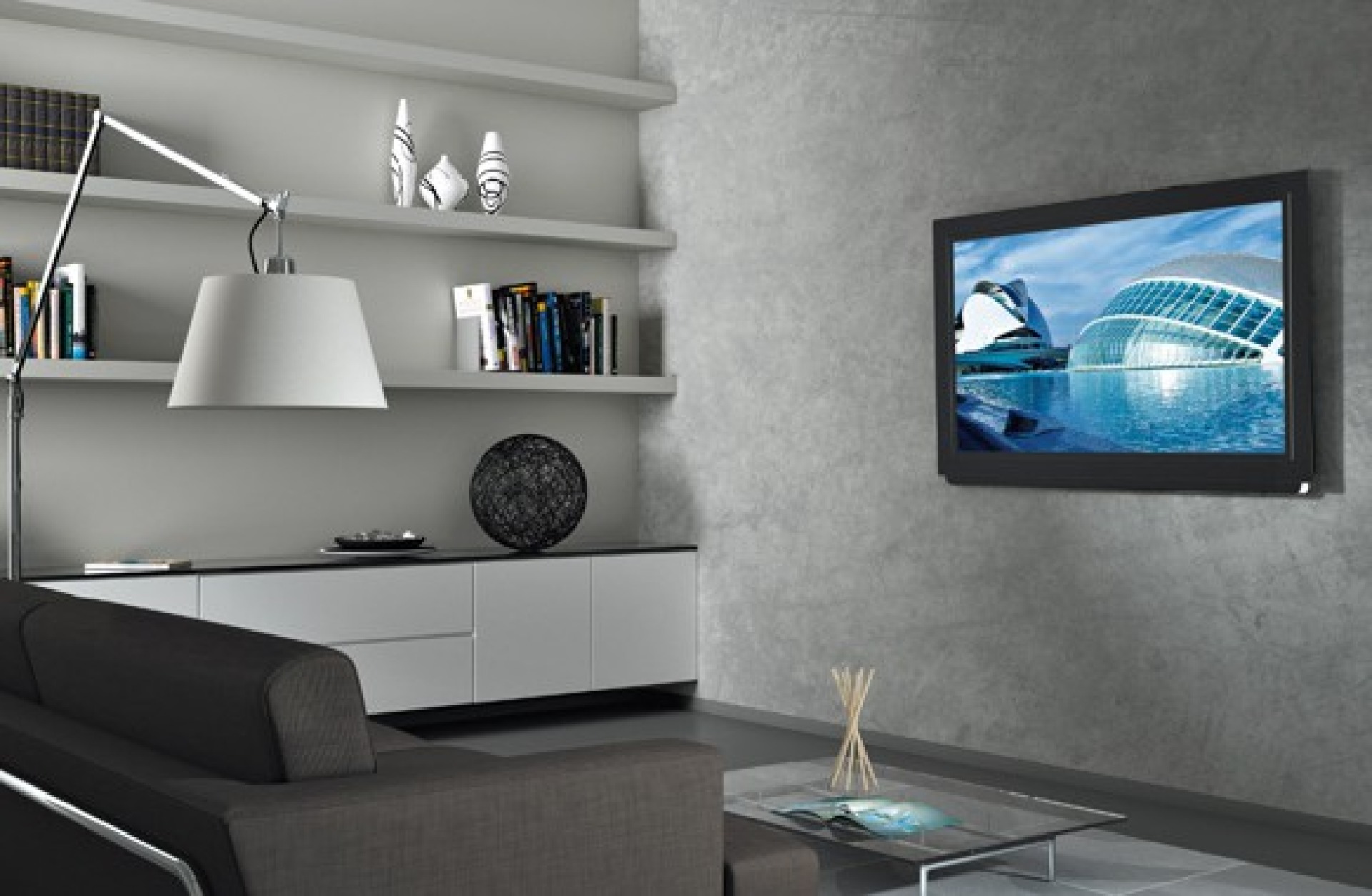 Wall support for LCD TV LED 40" - 65" with spacers, fixed black