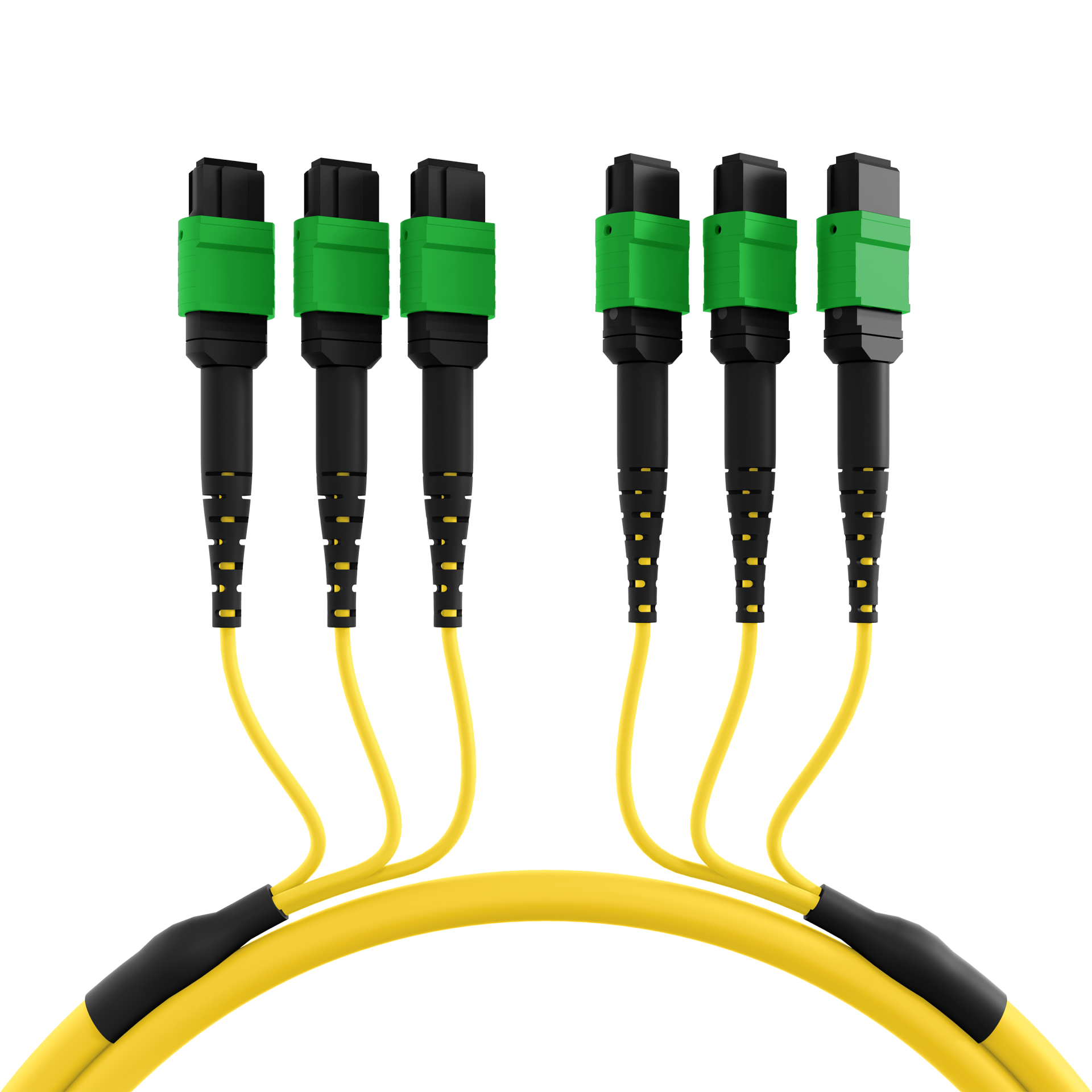 MTP®/APC(F)-MTP®/APC(F) Patch cable OS2 48 fibers Typ A LSZH yellow 20m