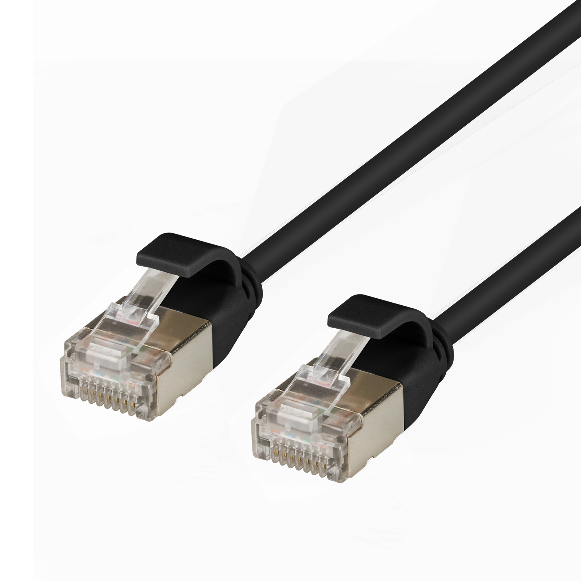 RJ45 Patch cable U/FTP, Cat.6A, Raw cable TPE 4,0mm ultraflex, 0,15m, black