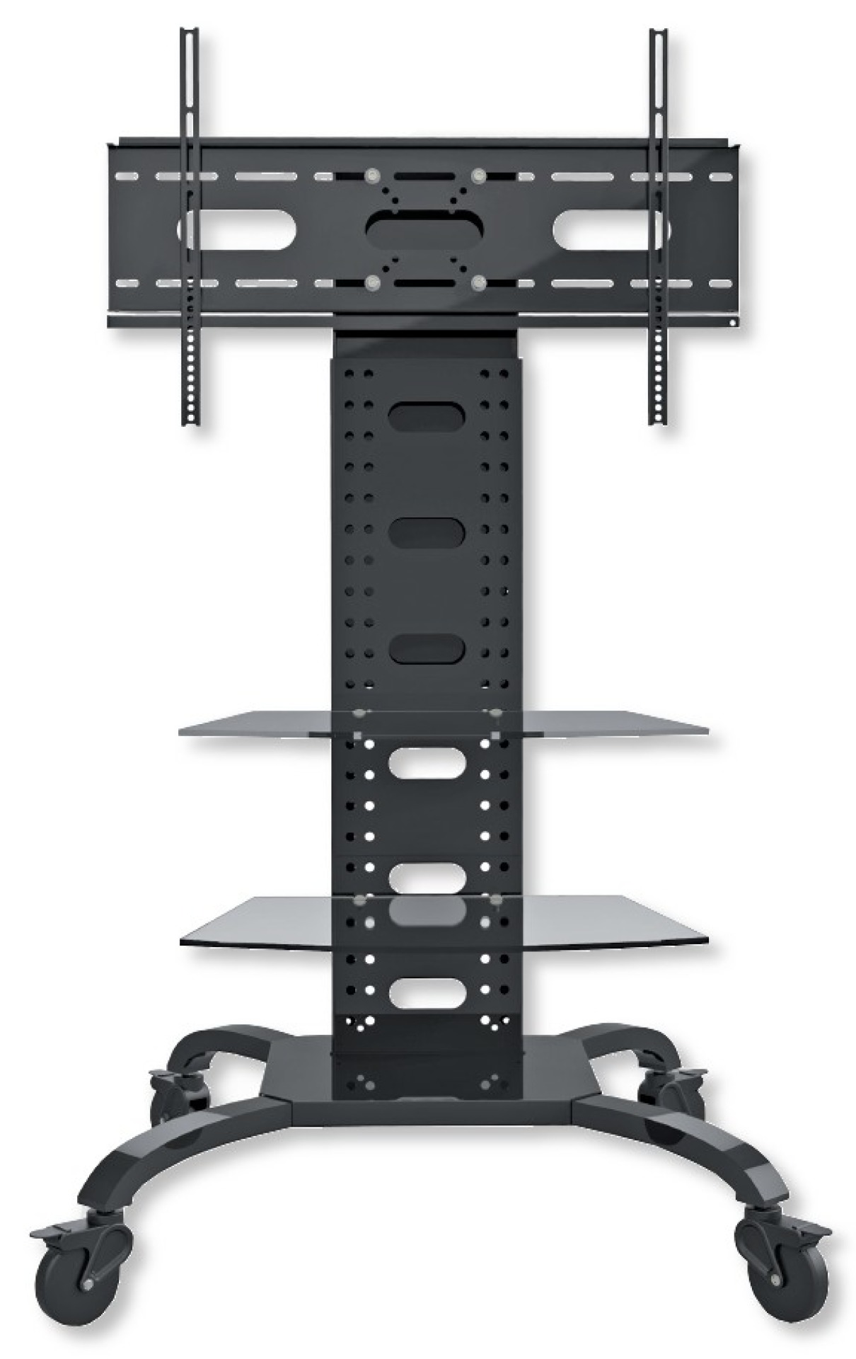 Trolley floor support for LCD LED TV 32 - 70" with 2 shelves