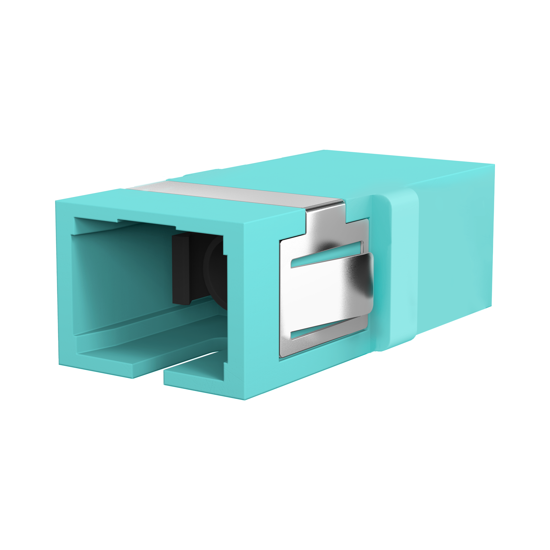 Adapter  SC Simplex OM3 aqua flangeless