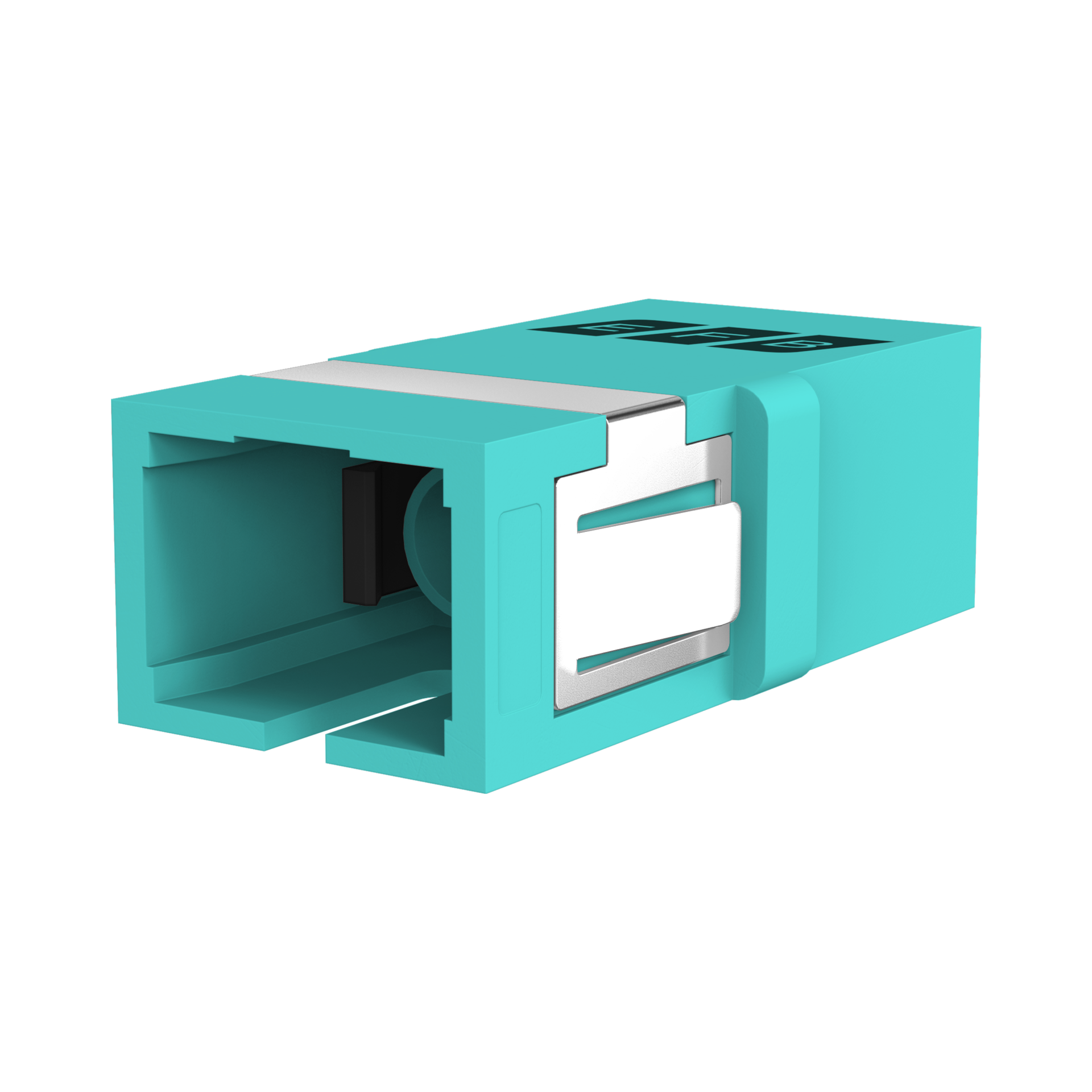 Adapter  SC Simplex OM3 aqua flangeless