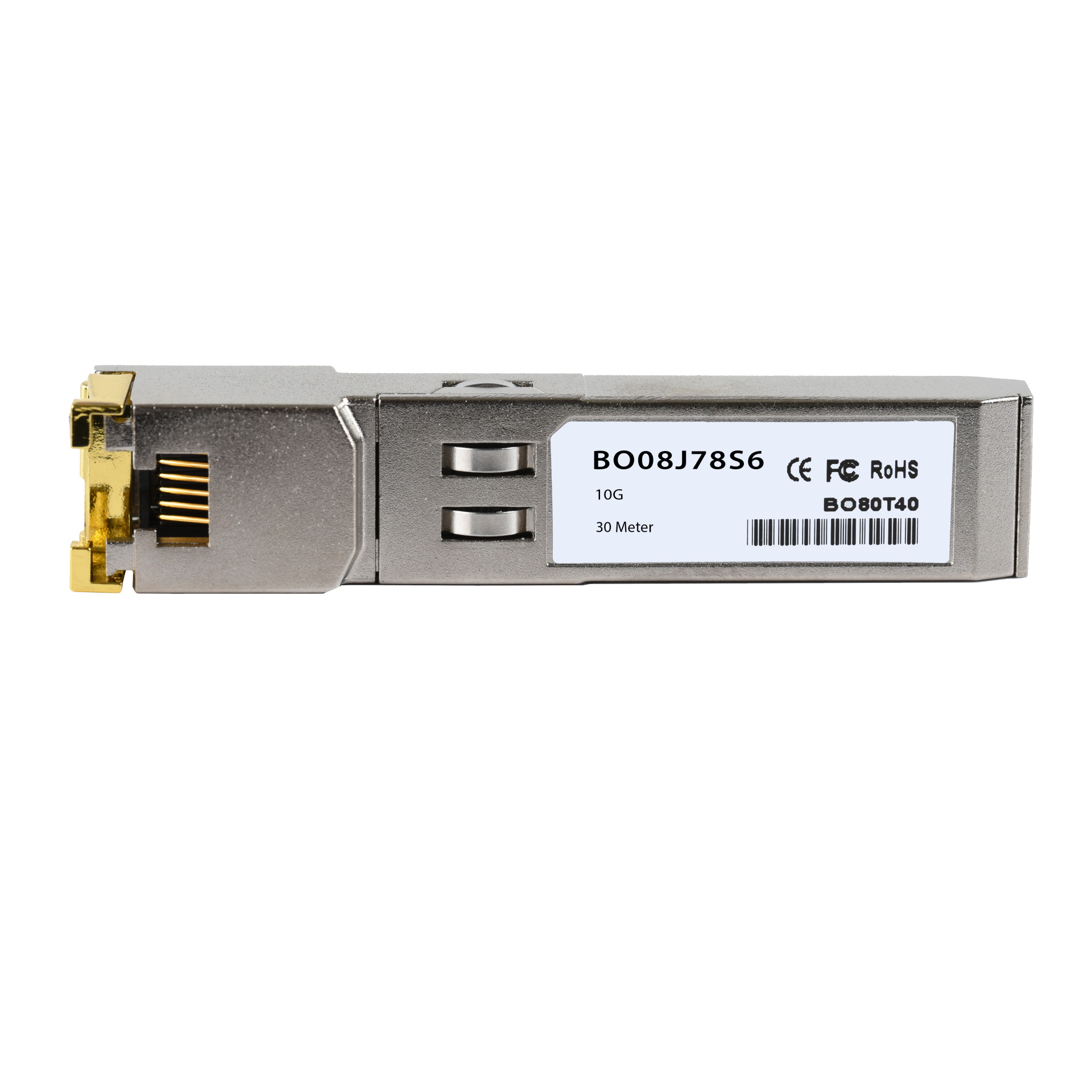 SFP+ 10G RJ45, 10GBase-T, 30m, Min. Cat6A, 10G, RJ45, Copper Transceiver