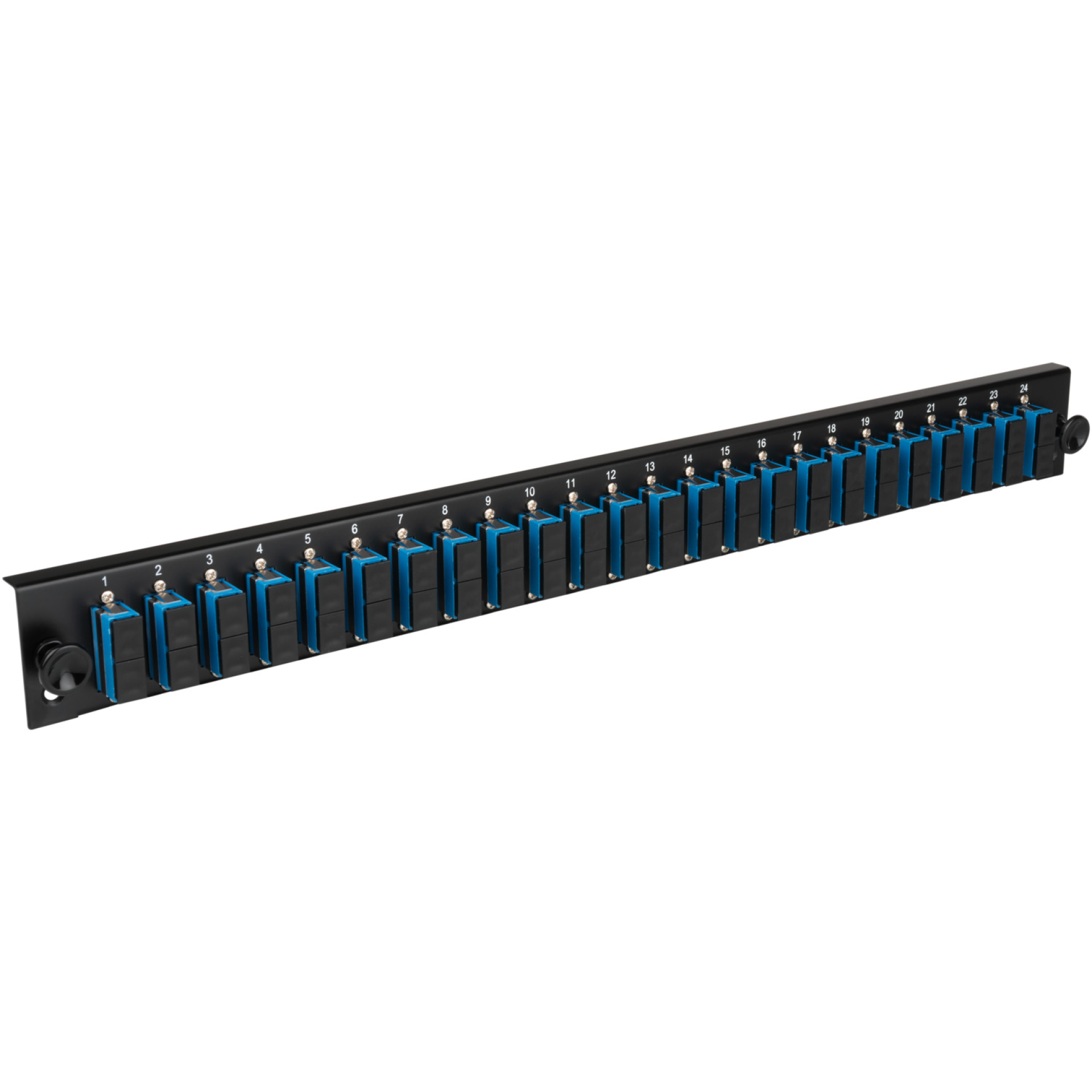Equipped Front Panel with 24 x LC Duplex Adapter OM3, black
