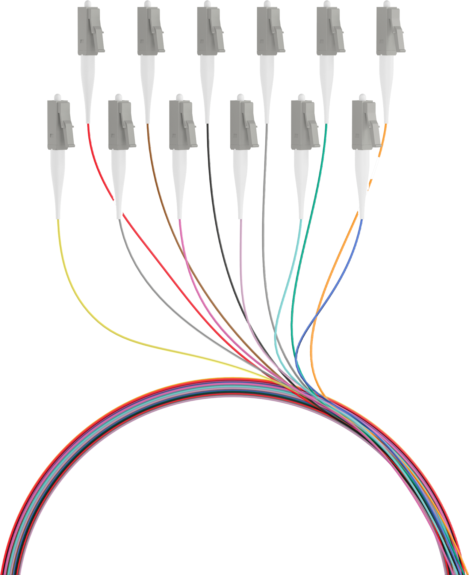Fiber Pigtail LC OM2 -colored set 2m - 12 pieces