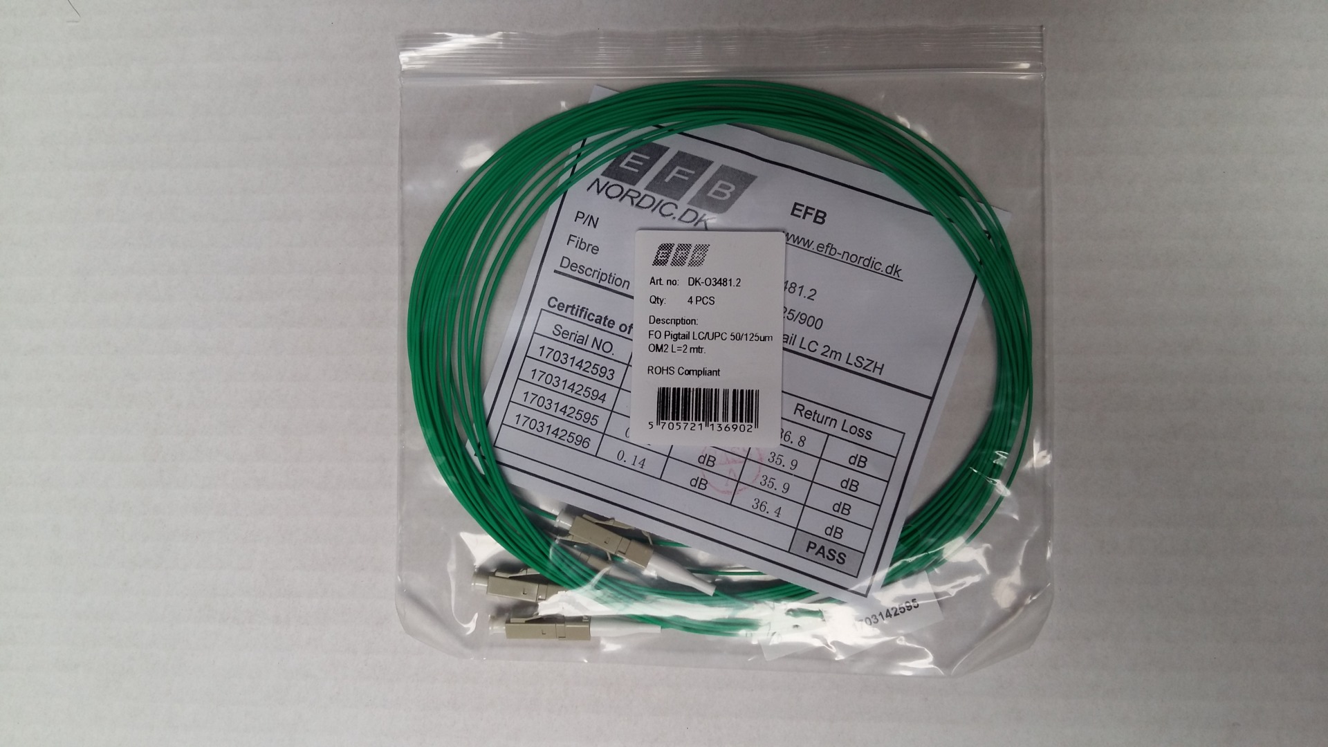 Fiber pigtail LC UPC MM 50/125 OM2 2mtr