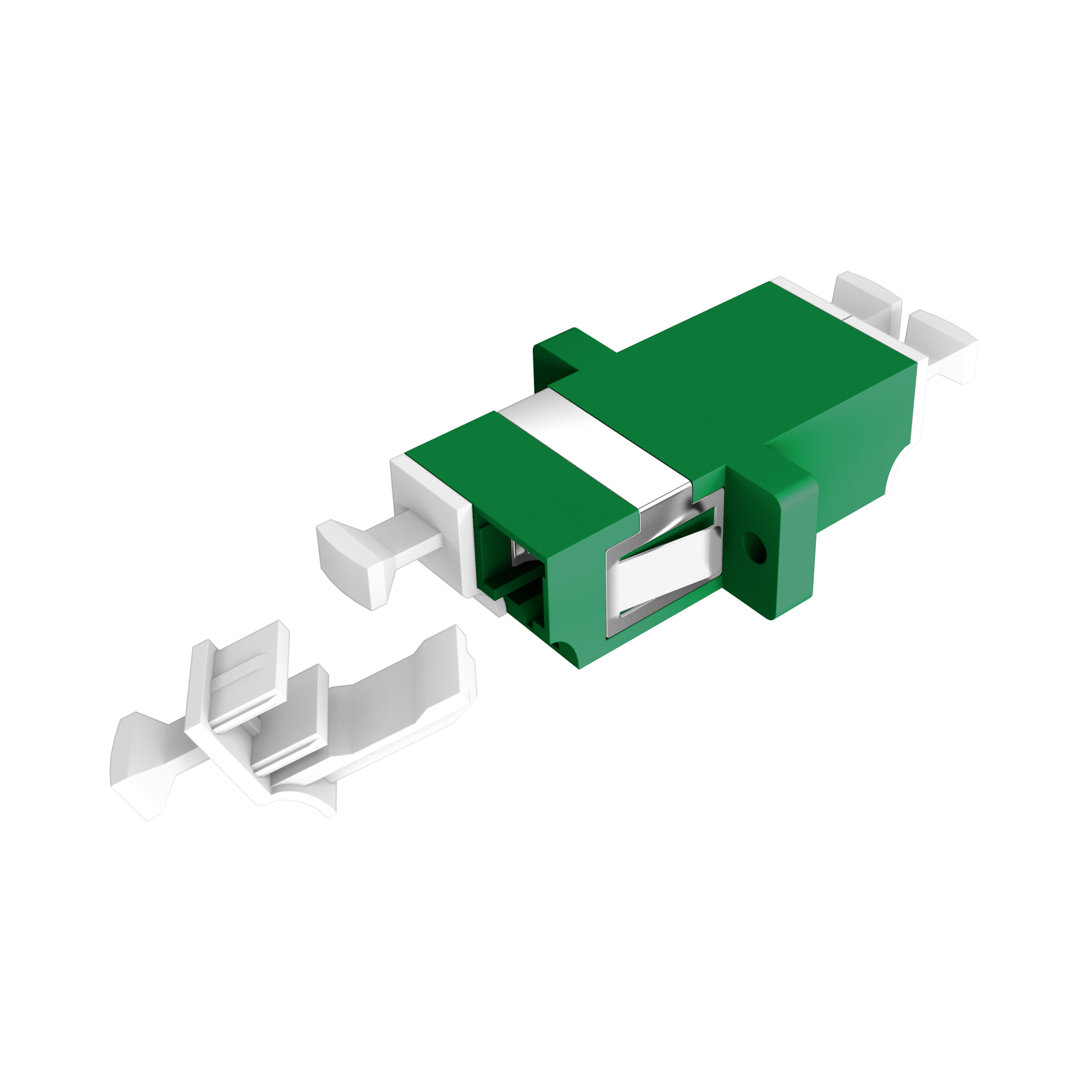 Adapter  LC/APC Duplex OS2 green with shutter