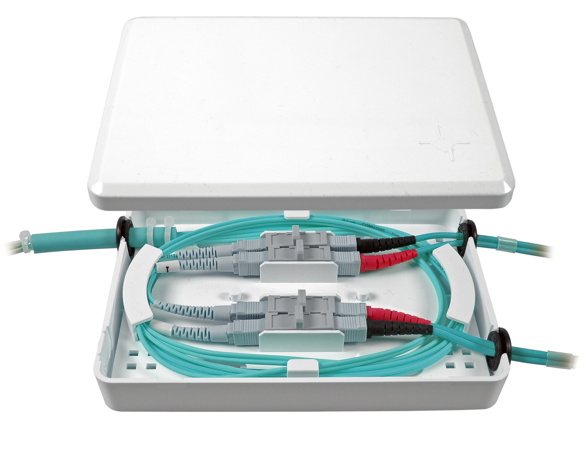 Micro Splicebox for 4 adapters SC-Simplex and 5 crimp splices