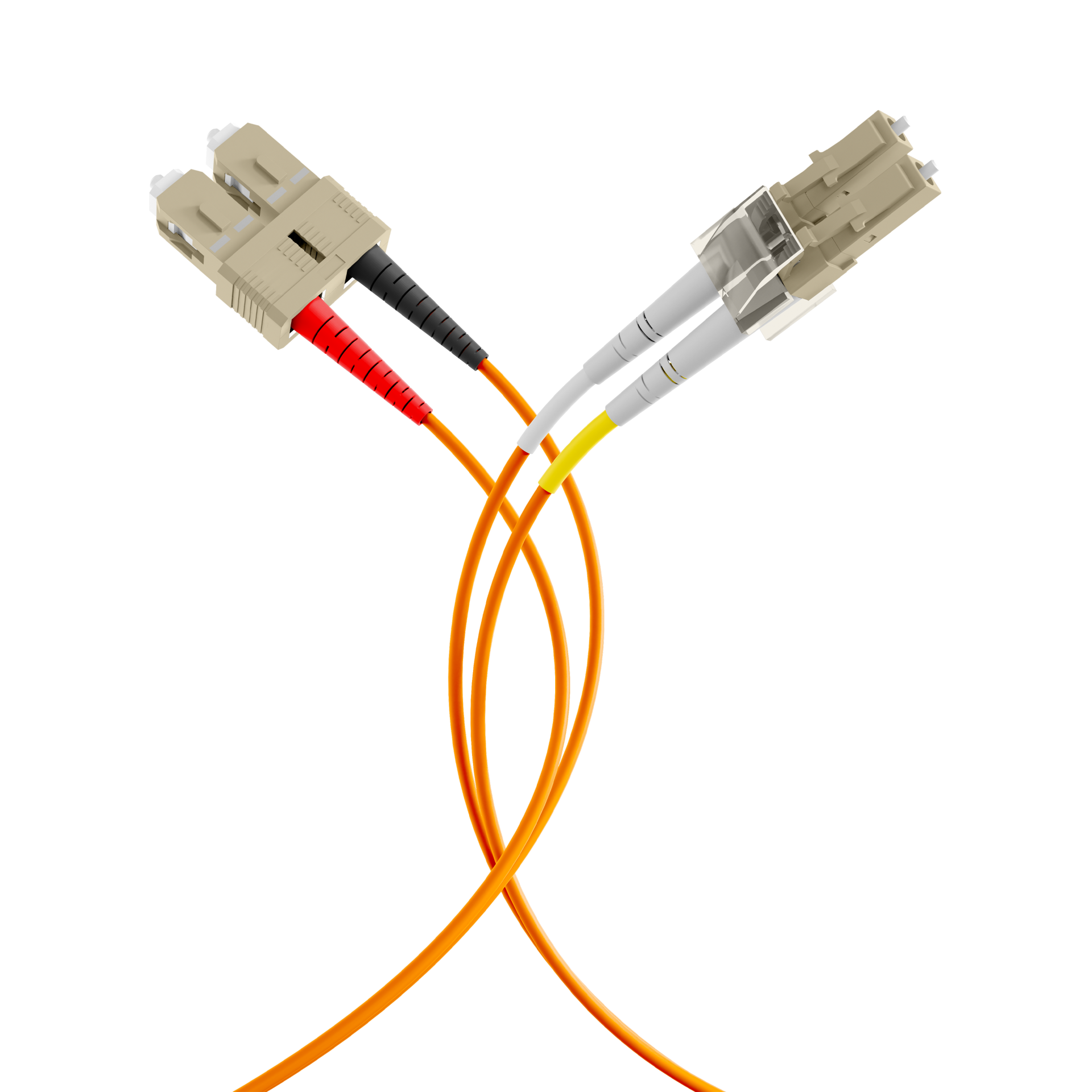Duplex Patchcable Flat-Twin LC-SC OM2 35m LSZH 3x5mm orange