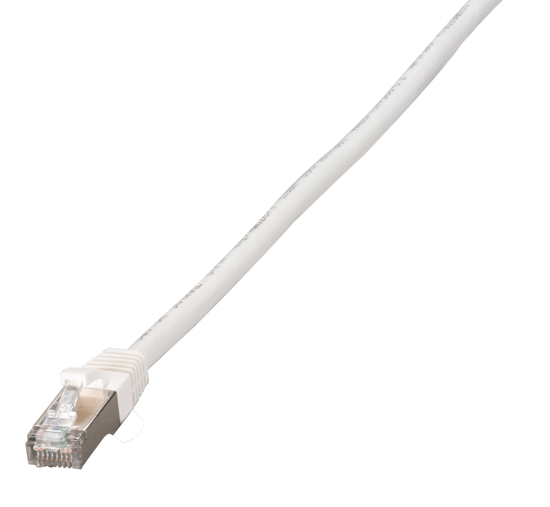RJ45 patch cable extension Cat.6A, S/FTP, AWG26, white, 1m