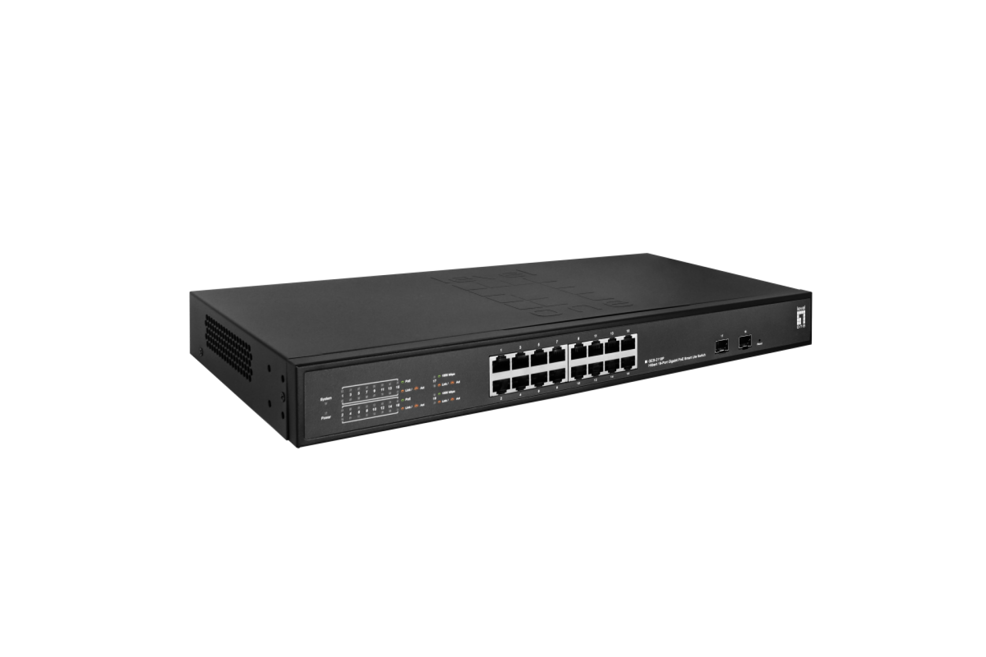 Hilbert 18-Port Gigabit PoE Smart Lite Switch,802.3at/af PoE 8PoE Output 230W 