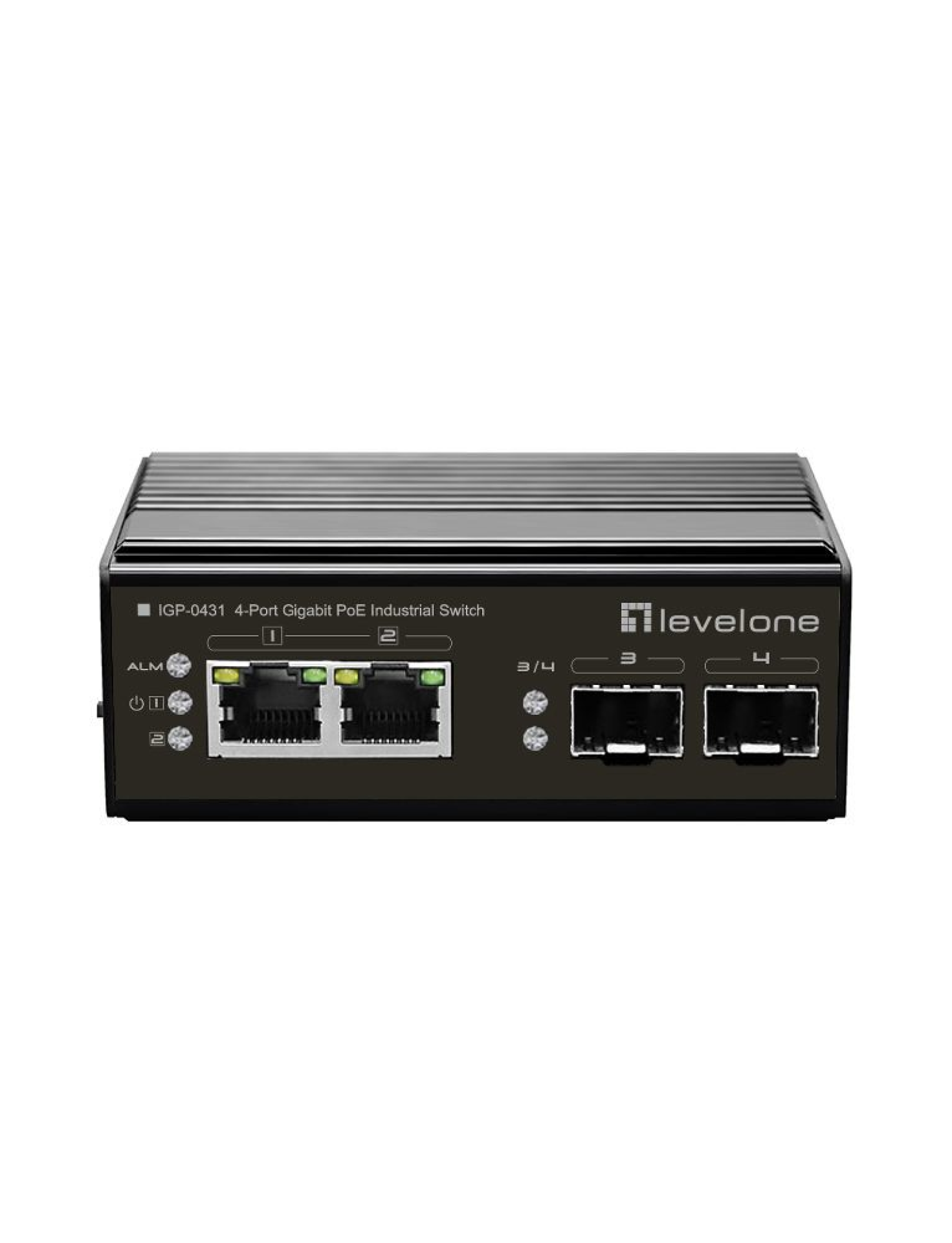4-Port-Gigabit-PoE-Industrial-Switch DIN-Rail -40°C to 75°C