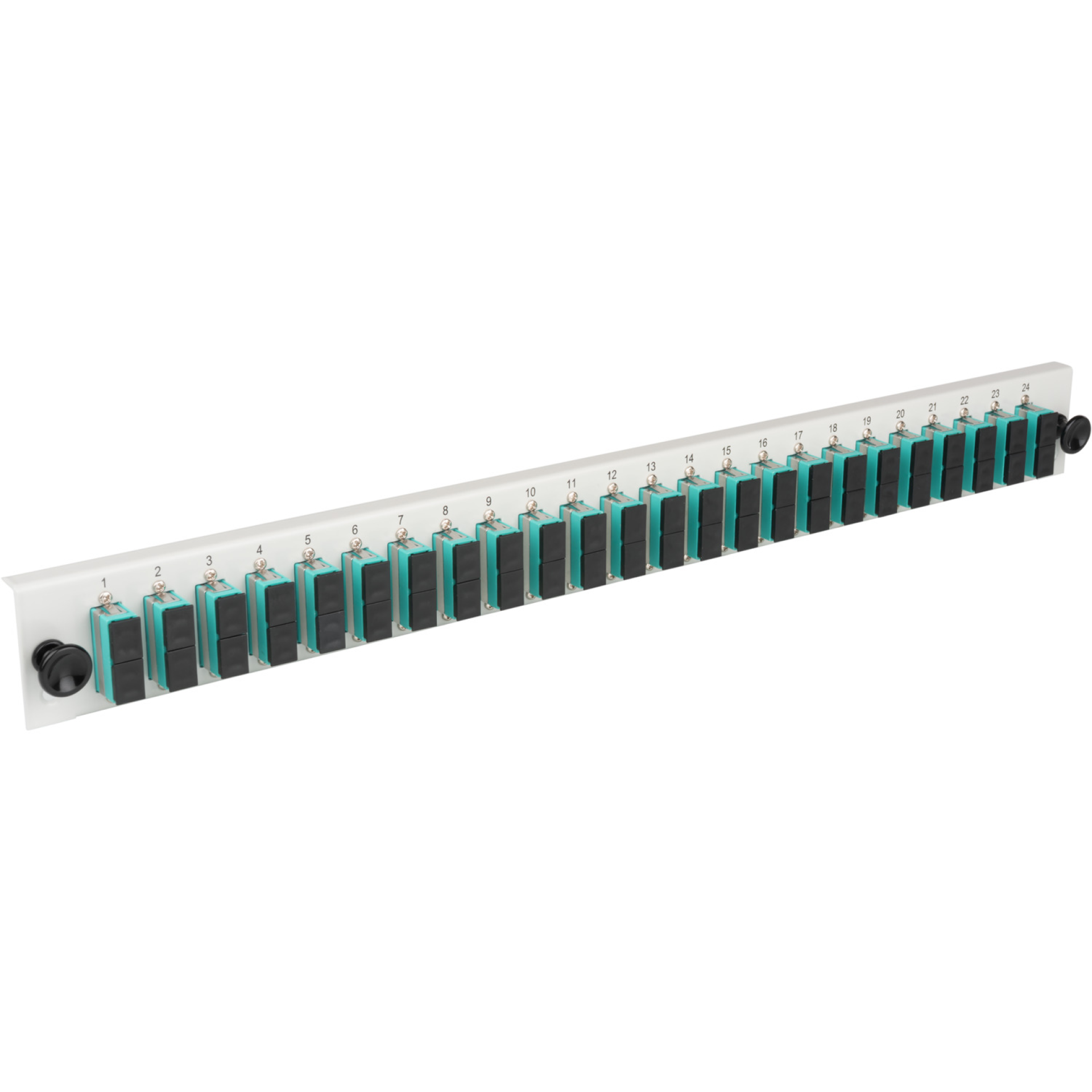 Equipped Front Panel with 24 x SC Duplex Adapter OM4 vertical, grey