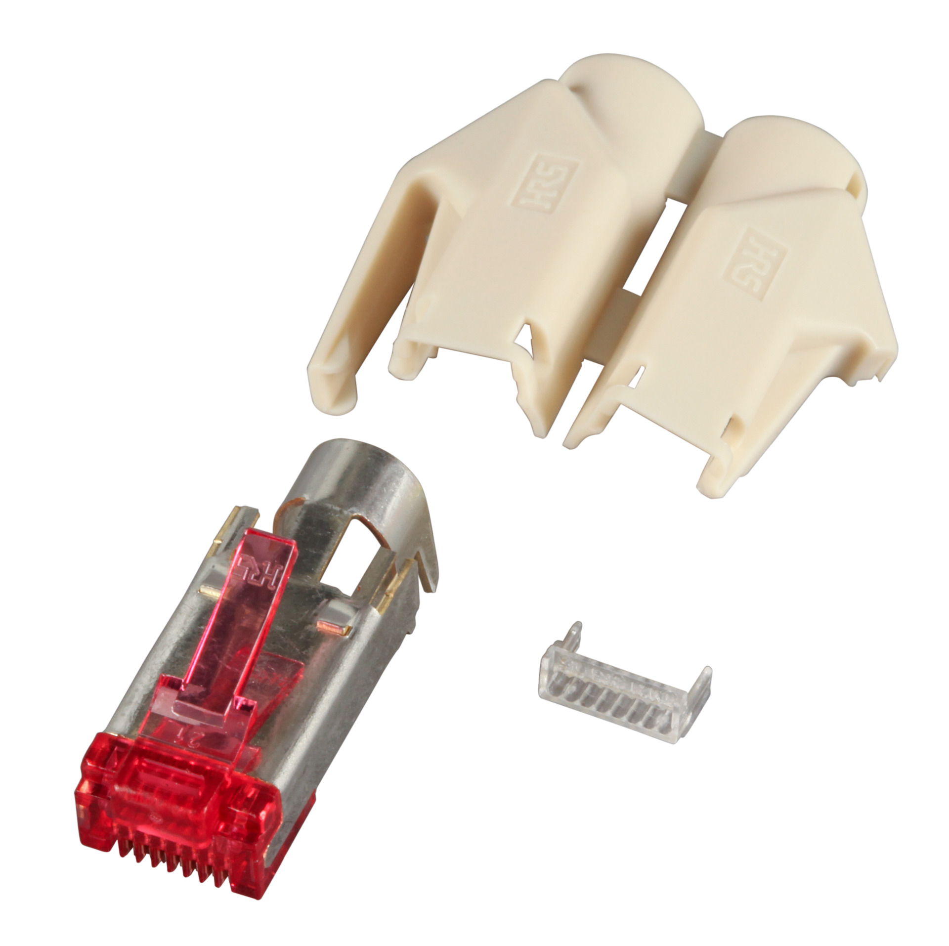 RJ45-Hirose Connector TM21 beige , 1 pcs., 3 Elements, Cat.6