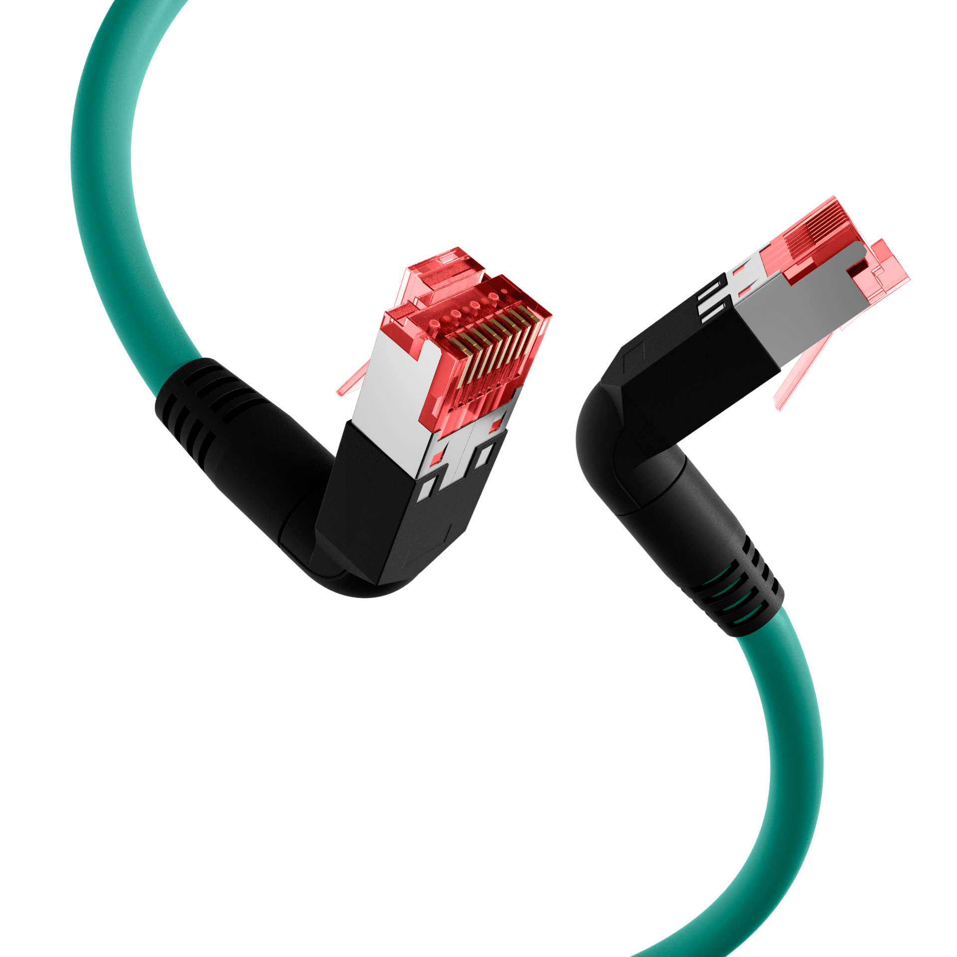 RJ45 Patch Cord Cat.6A S/FTP LSZH Draka UC900 TM21 2x90° green 0,5m