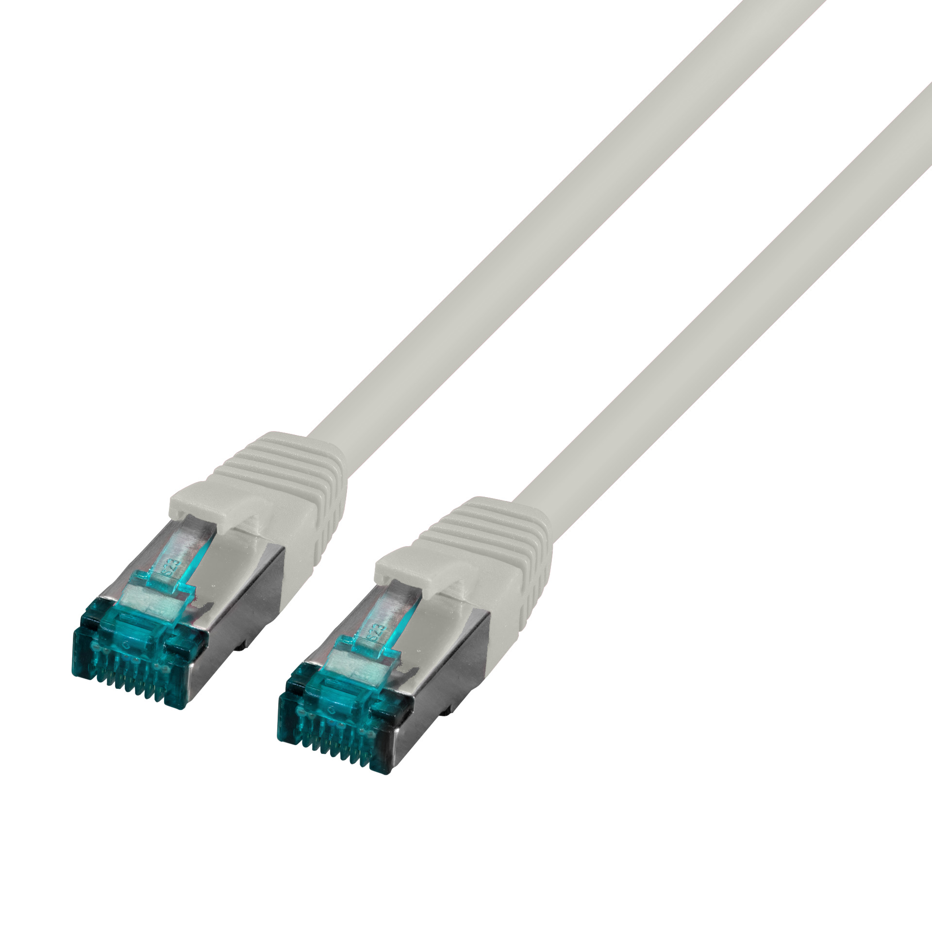 RJ45 Patch cable S/FTP, Cat.6A, LSZH, 0.15m, grey