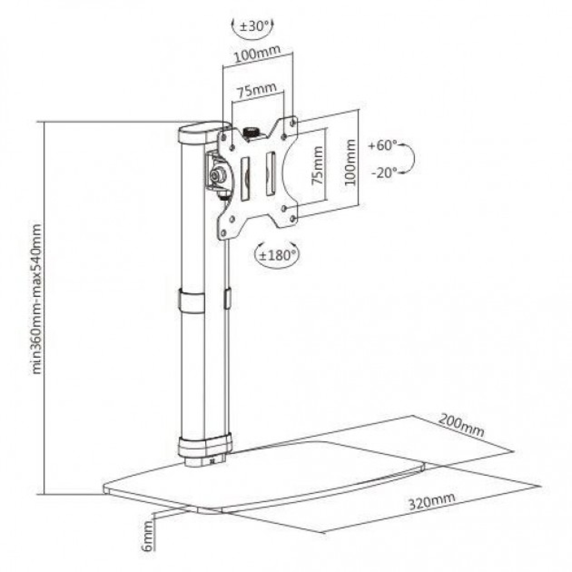 Freestanding LCD Desk Stand