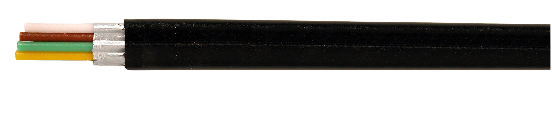 Modular Flat Cable 6-pole shielded, black, 100 m reel