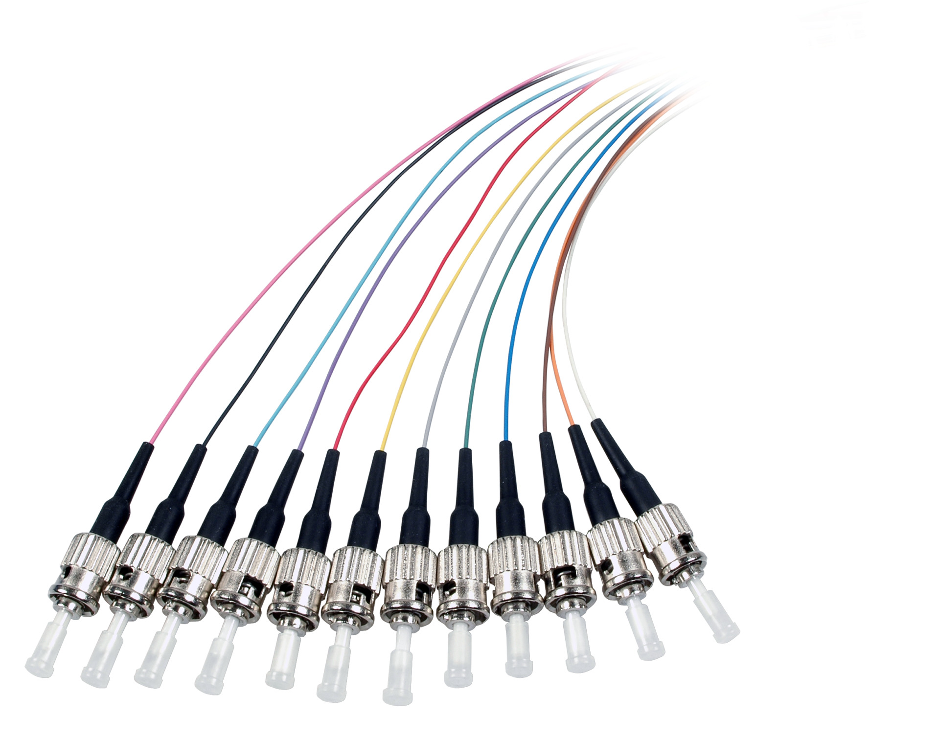 Fiber Pigtail ST OS2 G652D-colored set 2m - 12 pieces