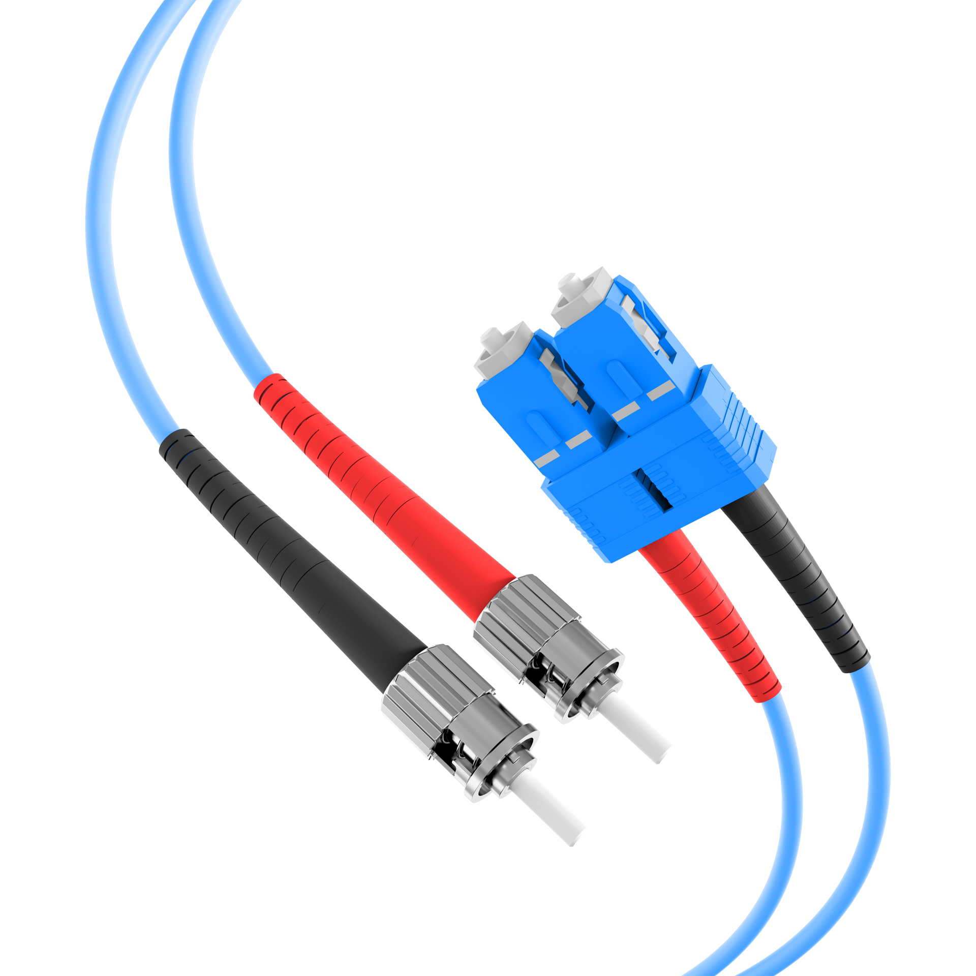 Duplex Patchkabel armiert SC-ST OS2 G652D 2m LSZH 3mm blau