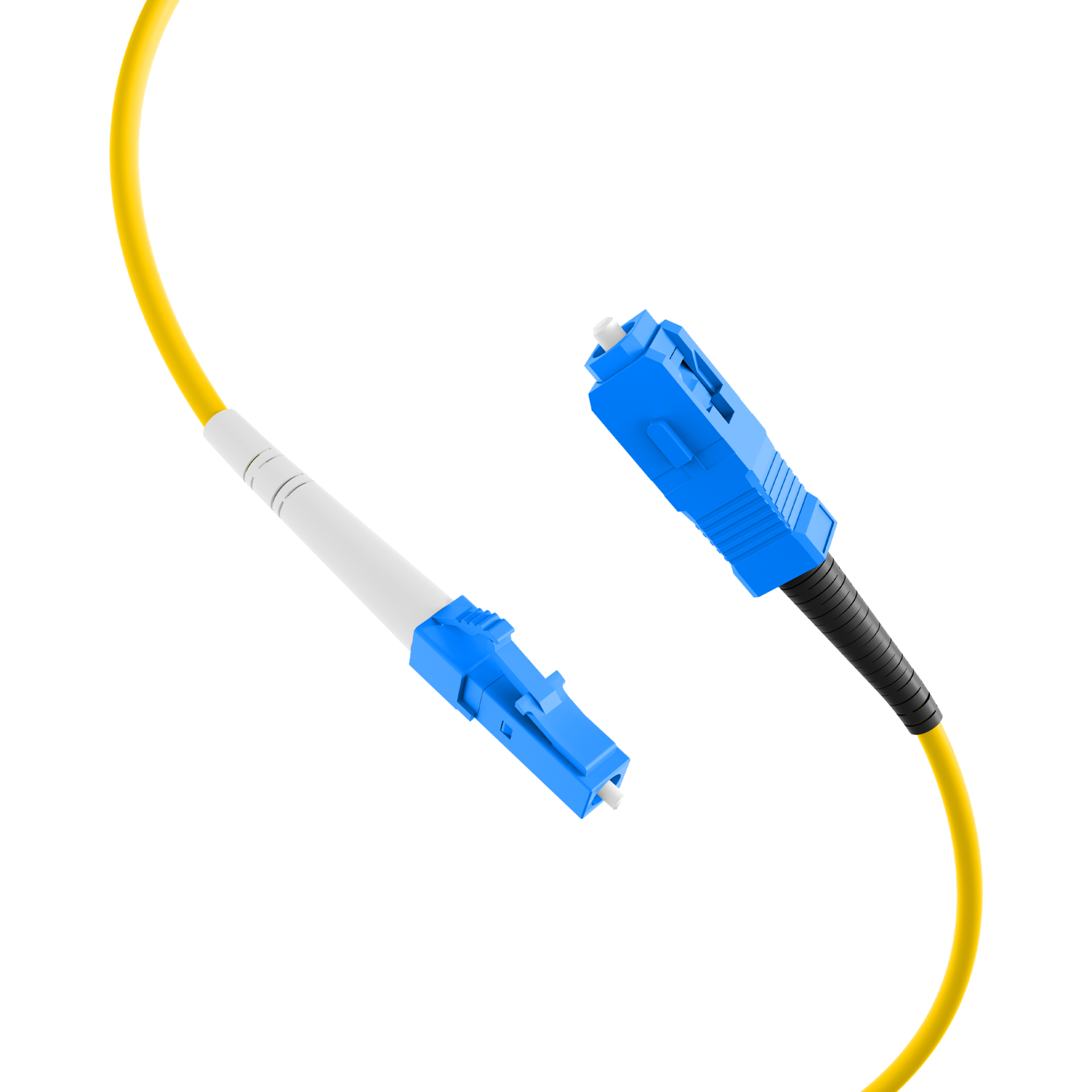 Simplex patch cable LC-SC OS2 G657A2 1m LSZH 2mm yellow