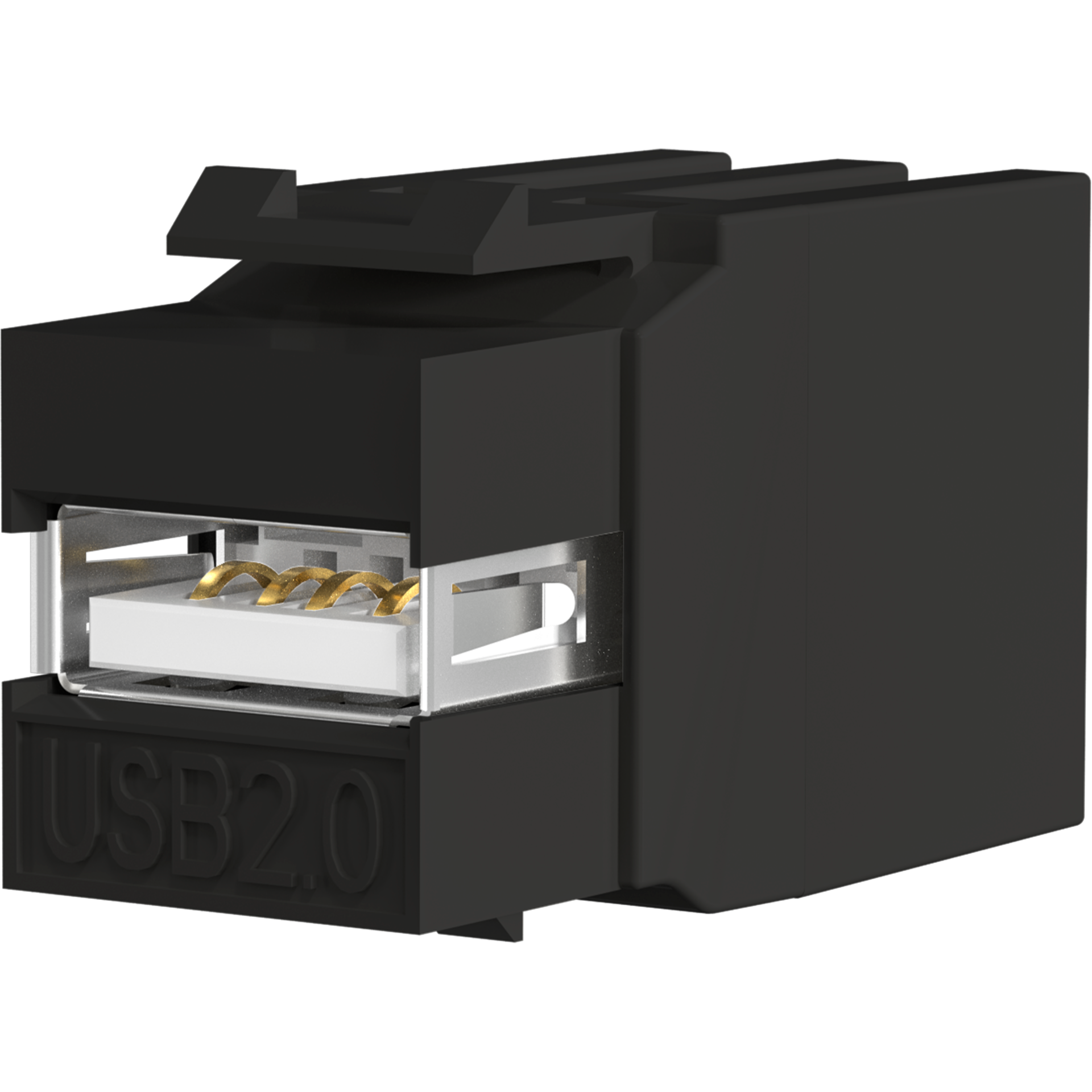 Keystone Snap-In Adapter USB2.0 A - A, black