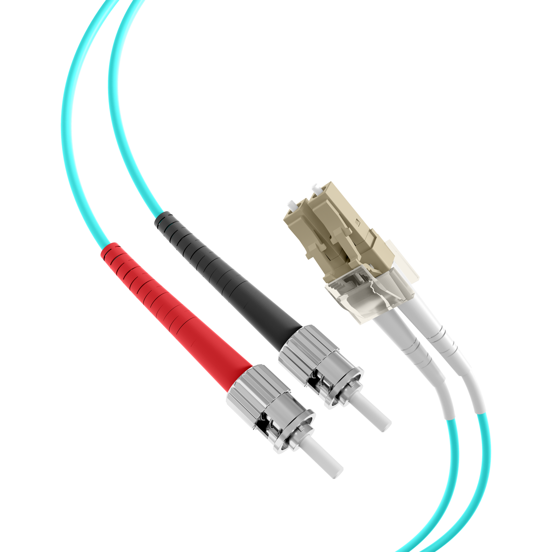 Duplex Patchcable LC-ST OM3 7,5m LSZH 2mm aqua