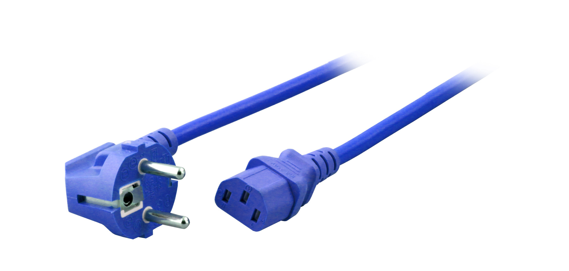Power Cable CEE7/7 90° - C13 180°, Blue