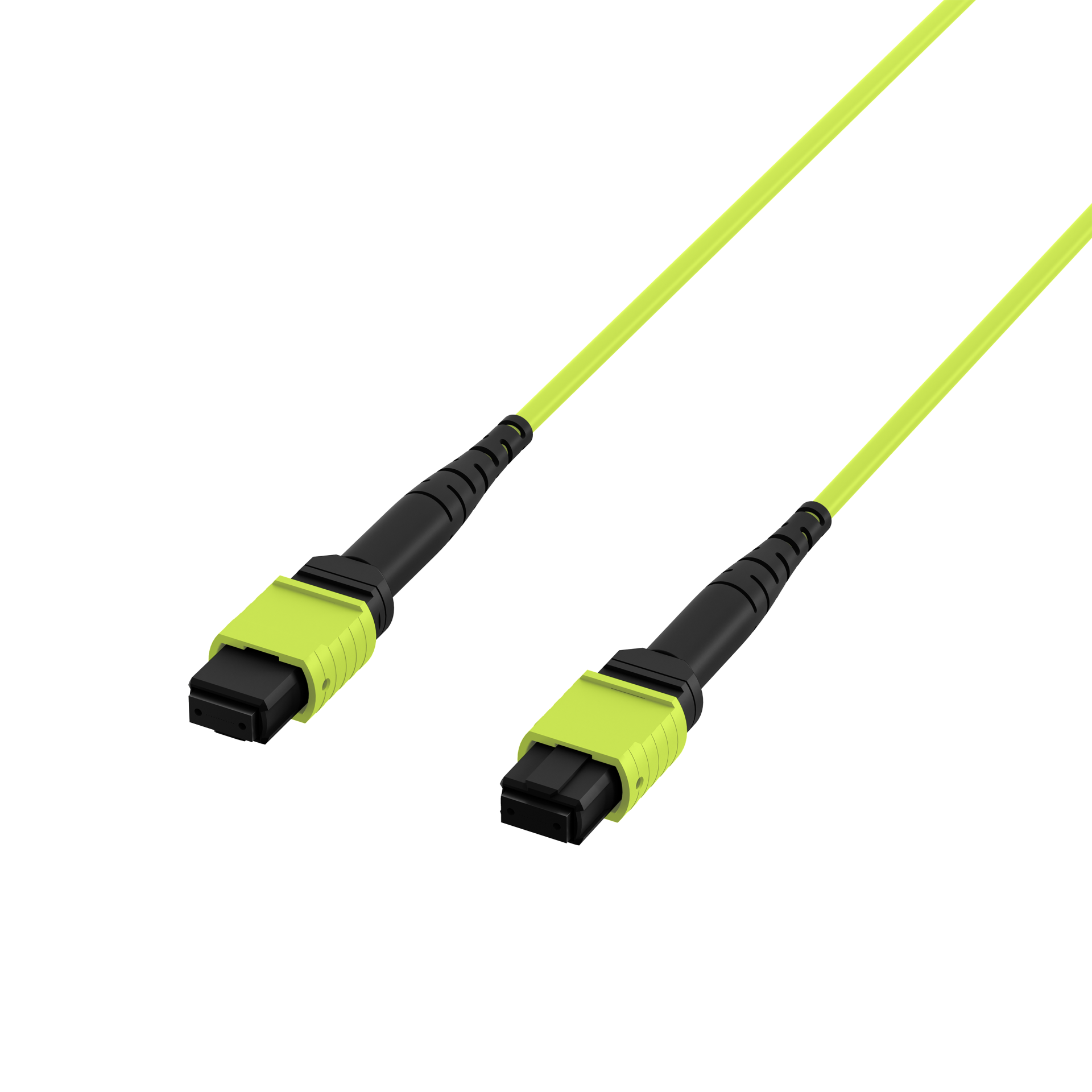 MTP®(F)-MTP®(F) Patch cable OM5 12 fibers Typ B LSZH limegreen 15m