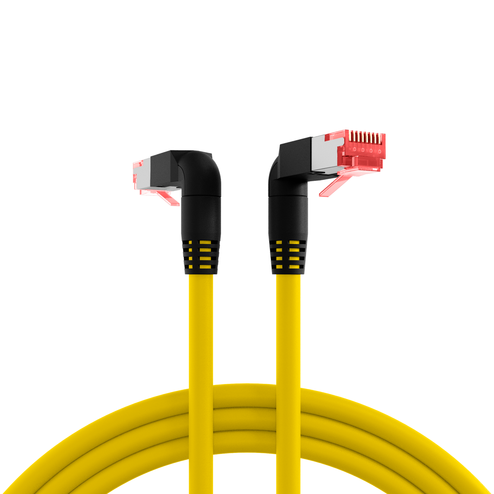 RJ45 Patch Cord Cat.6A S/FTP LSZH Draka UC900 TM21 2x90° yellow 1m